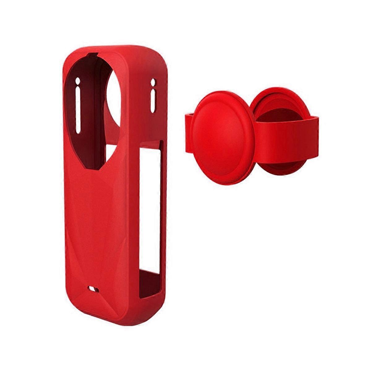 Silicone Protective Case for X5 with Lens Cap Shockproof Sleeve Protective Sleeve Camera Protective Cover Red