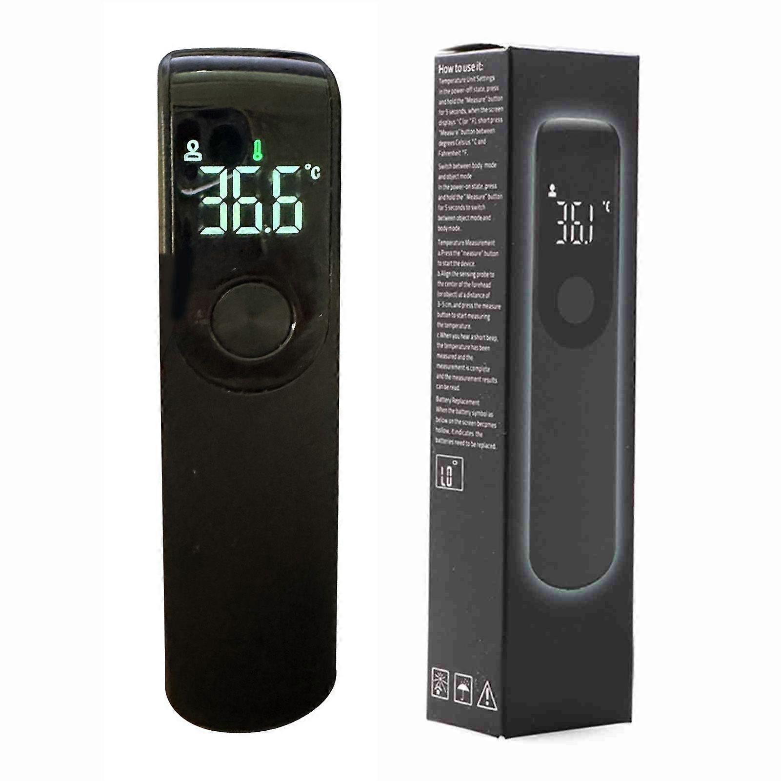 Stirnthermometer Schwarzes Mini-tragbares kontaktloses Infrarot-Handthermometer für zu Hause