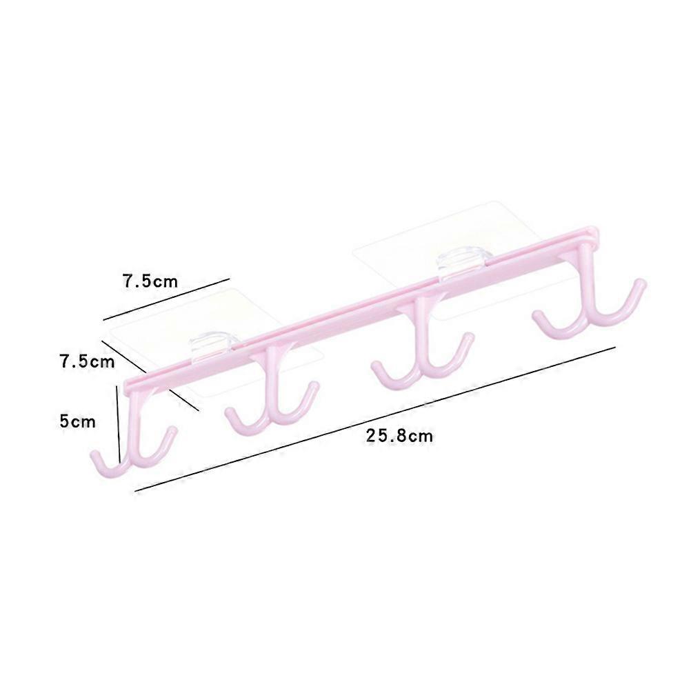 Wardrobe Clothes Organizer Multi-Function Hooks Pink 25.8x7.5x5 Cm S-Shape Track Design For Kitchen Utensils 1Set