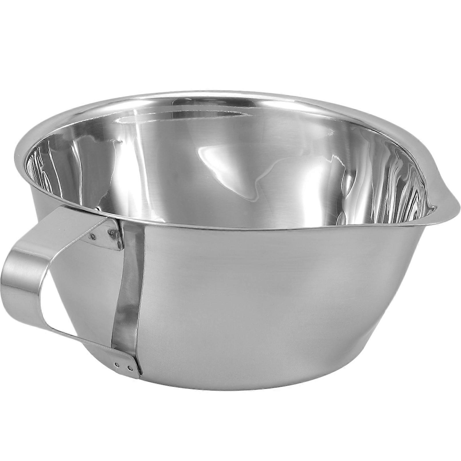 Stainless Steel Grease Oil Filter Bowl Kitchen Tool Round with Handle 500ml Oil Separation 1Pack