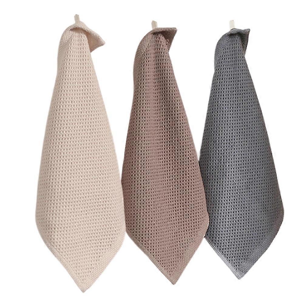 Assorted Color Cotton Kitchen Dish Cloths 3pcs Cleaning Towels for Kitchen Use