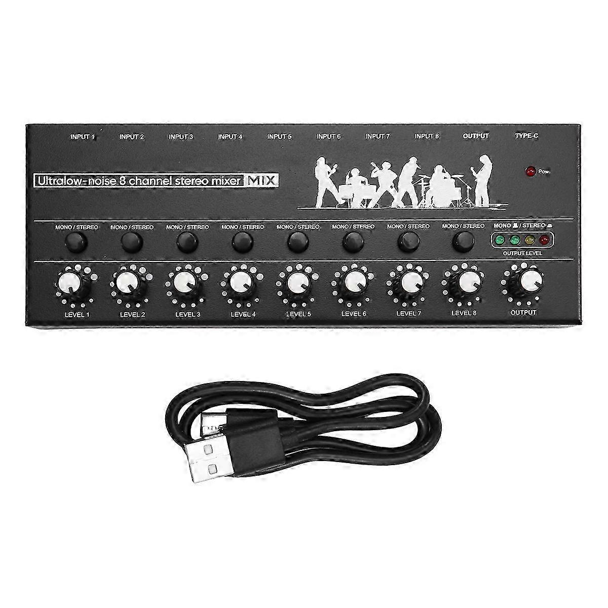 Stereo Mixer Sound Audio Mixer with Low-Noise Functionality