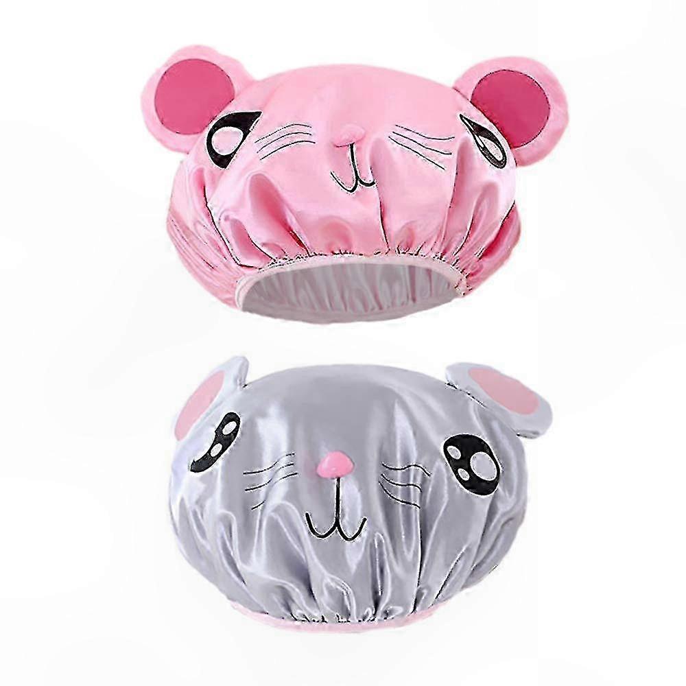 2-Pack Children's Waterproof Bathing Caps for Kids