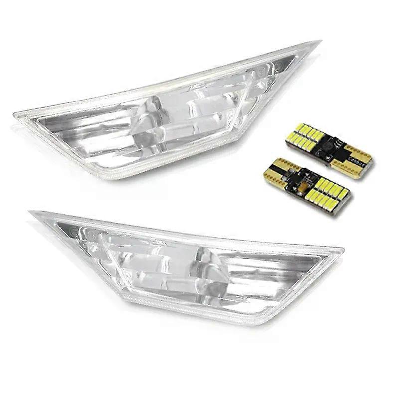 For 2016-up 10th Gen Honda Civic Sedan/Coupe/Hatchback Car Front Bumper Side Marker Light Cover Shells w/ T10 LED Bulbs Kit