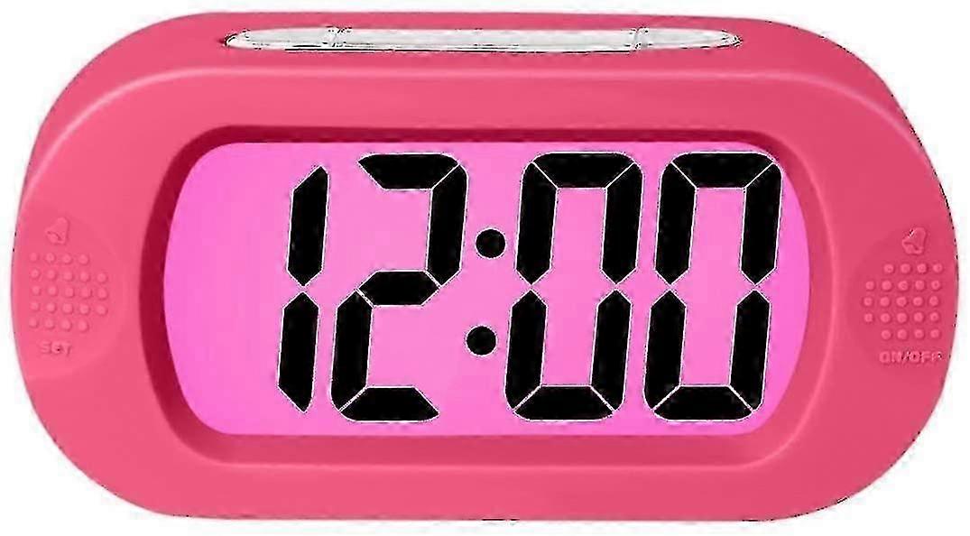 Digital Alarm Clock, Upgraded Shockproof Lcd Display Travel Clock With Silicone(12 Hour )