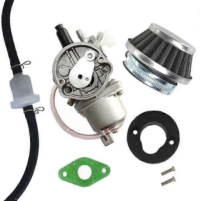 Carburetor With Air Filter And Hose - for compatible with 47Cc And 49Cc Pocket Bikes And Dirt Bikes - 2-Stroke Fuel Tap