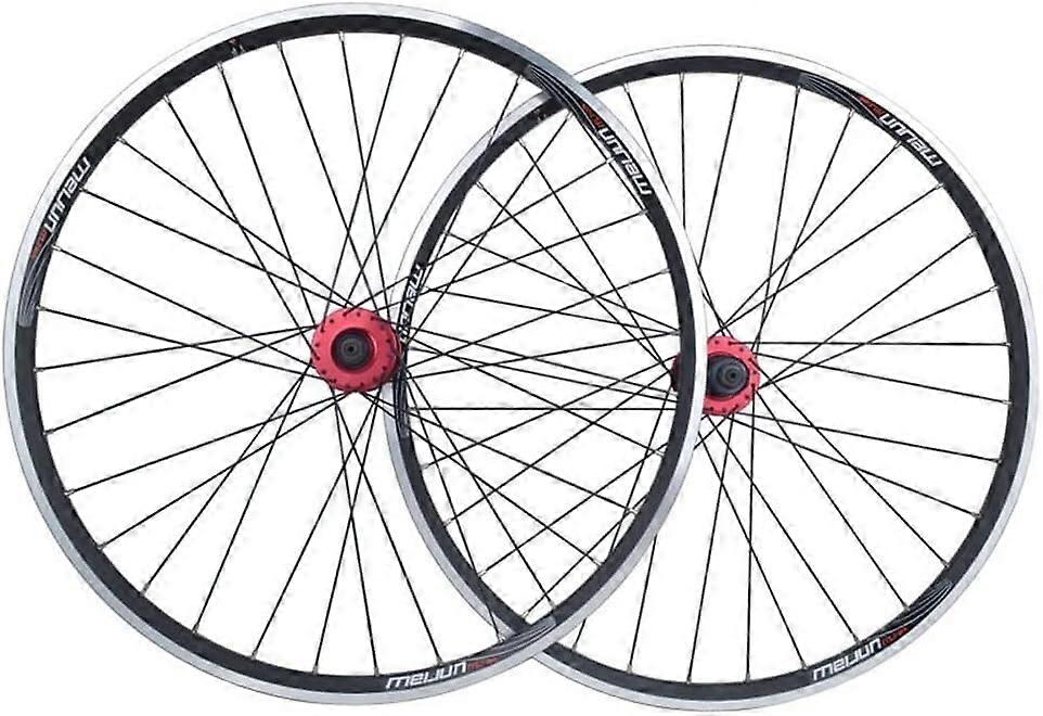 26" Mountain Bike Wheelset with Quick Release Ball Bearings, Front and Rear 32V Brake Compatible, Single Bike Wheels