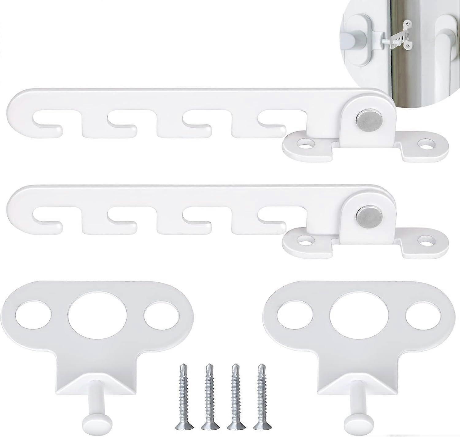 2 PCS Casement Window Restrictor, Window Latches with 4 Screws, Window Lock