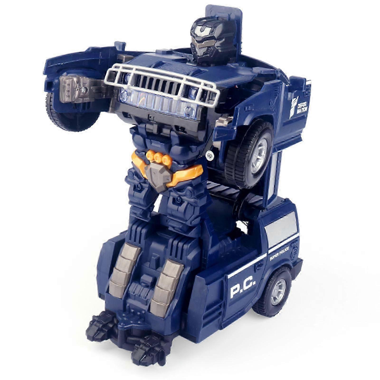 Transforming Robot Model Toy Car, One-Button Deformation to Robot with Flashing Lights Hot