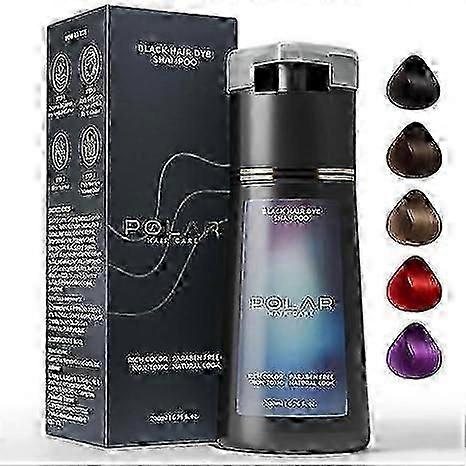 Polar Instant Hair Dye Shampoo for Natural Gray Coverage, Easy-to-Use Colour Shampoo for Women and Men