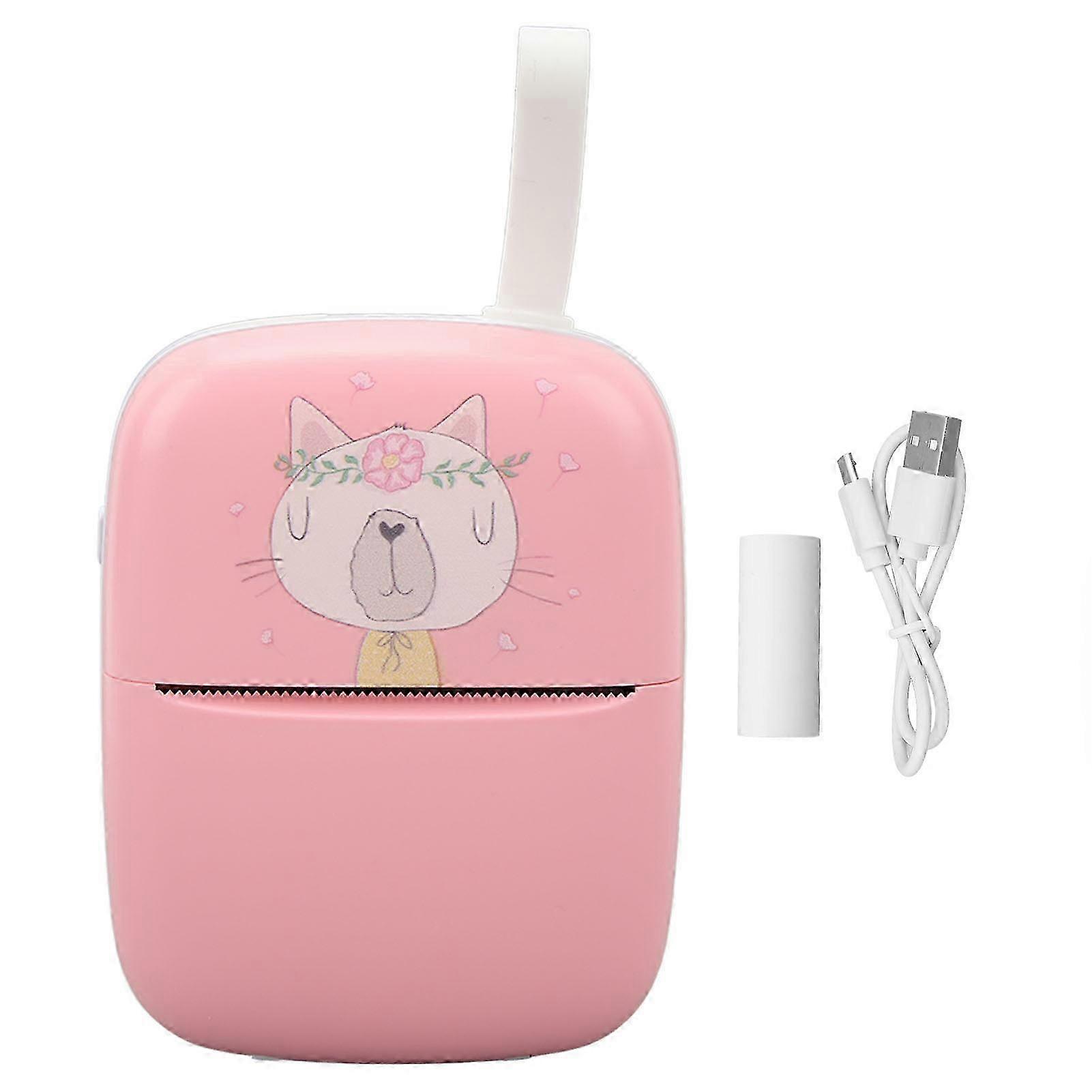 2025 Mini Cartoon Kitty Pattern Wrong Question Photographing Label Home Photo Scrapbook Small Printer Pink