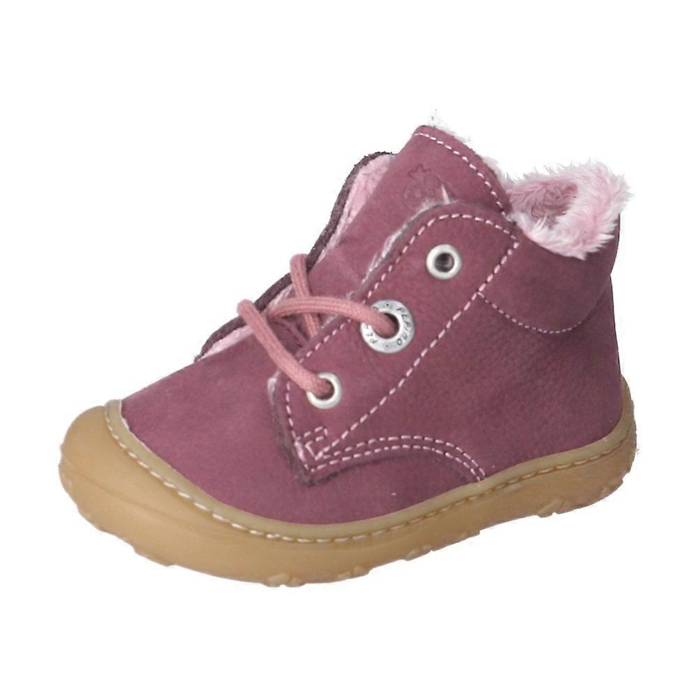 Kids Ricosta Fluffy Lined Laced Short Boot In Pflaume
