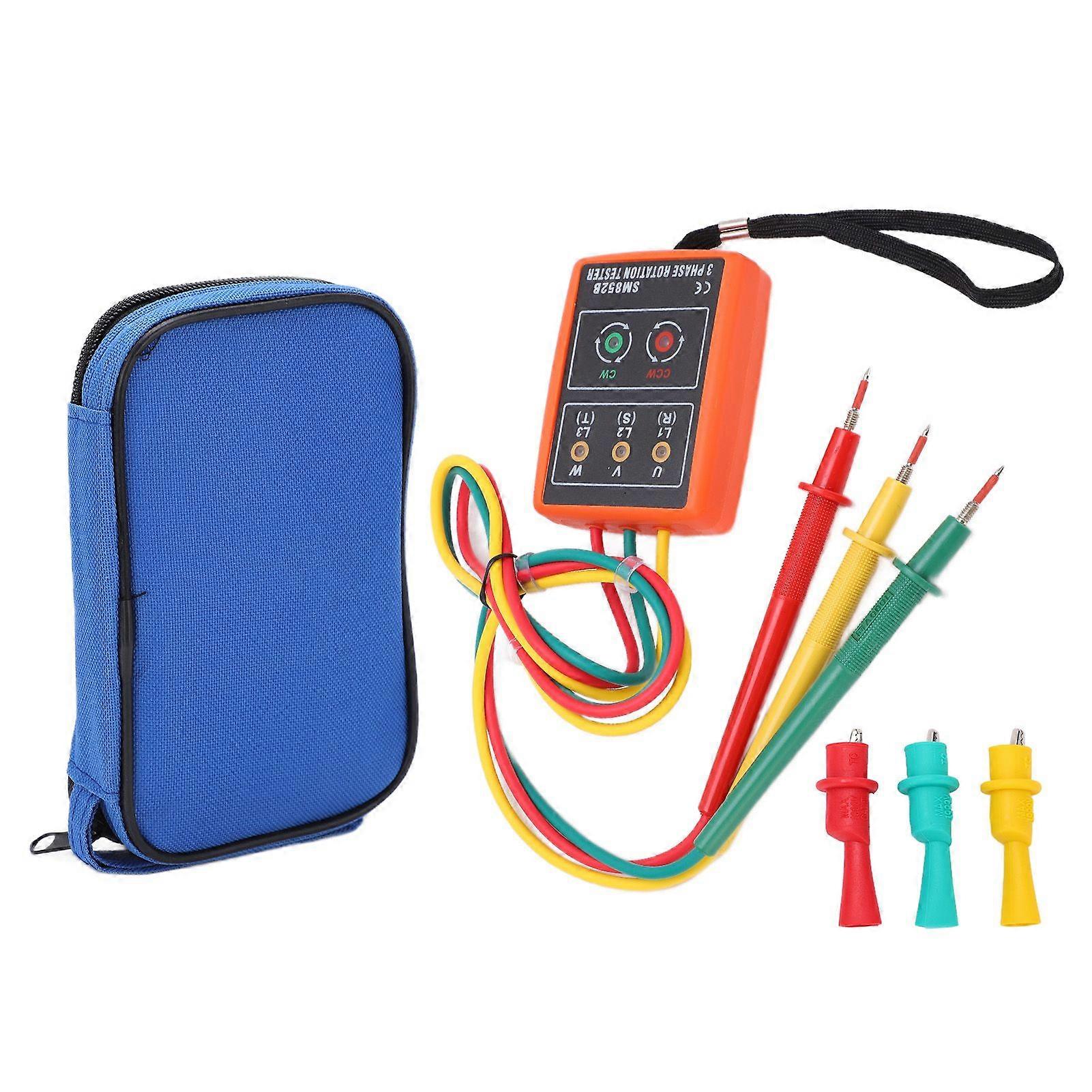 SM852B AC Phase Sequence Meter 3 Phase Sequence Rotation Tester LED Indicator Detector 60V~600V