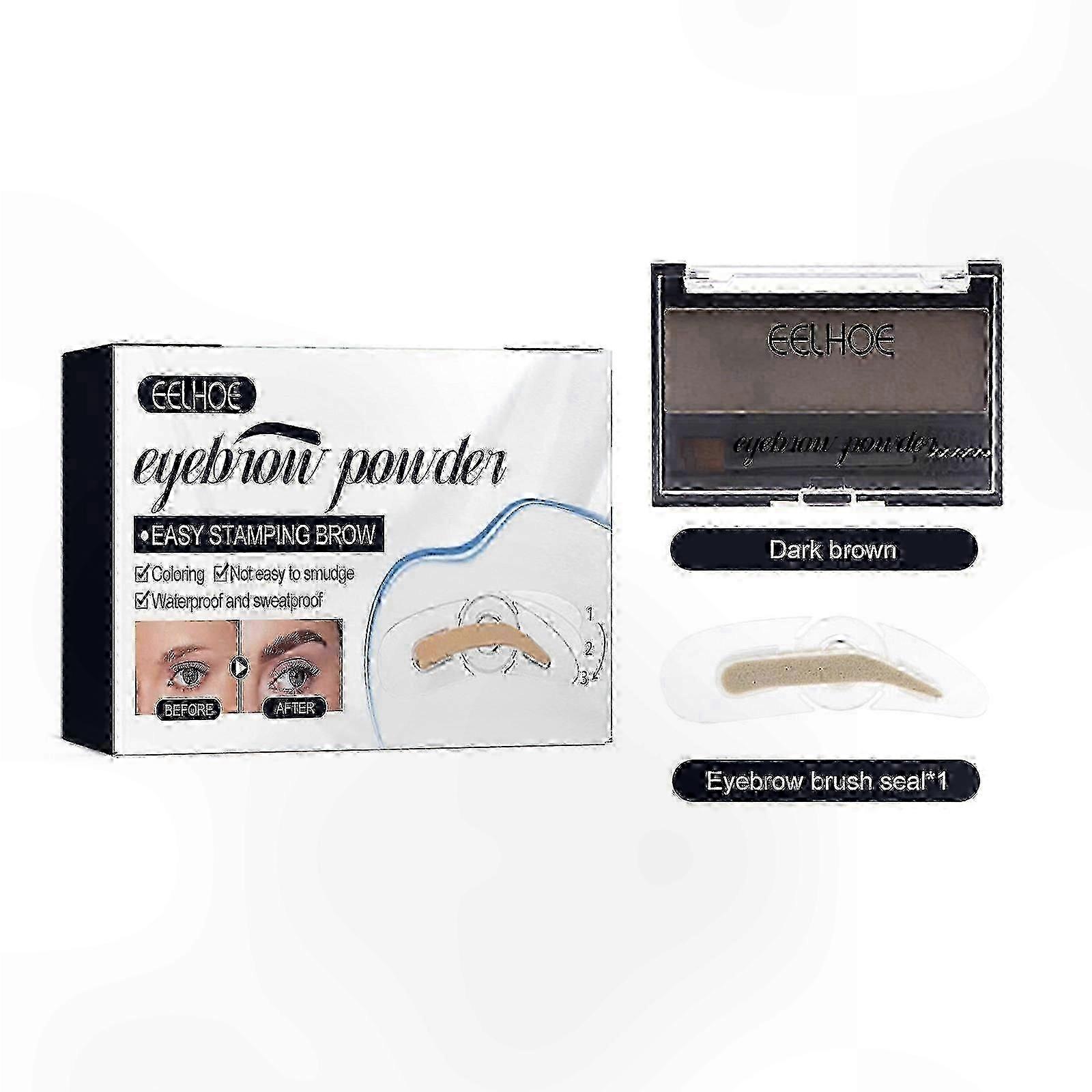Waterproof Brow Powder for All-Day Wear with Effortless Application Stamp Tool for Natural-Looking Brows