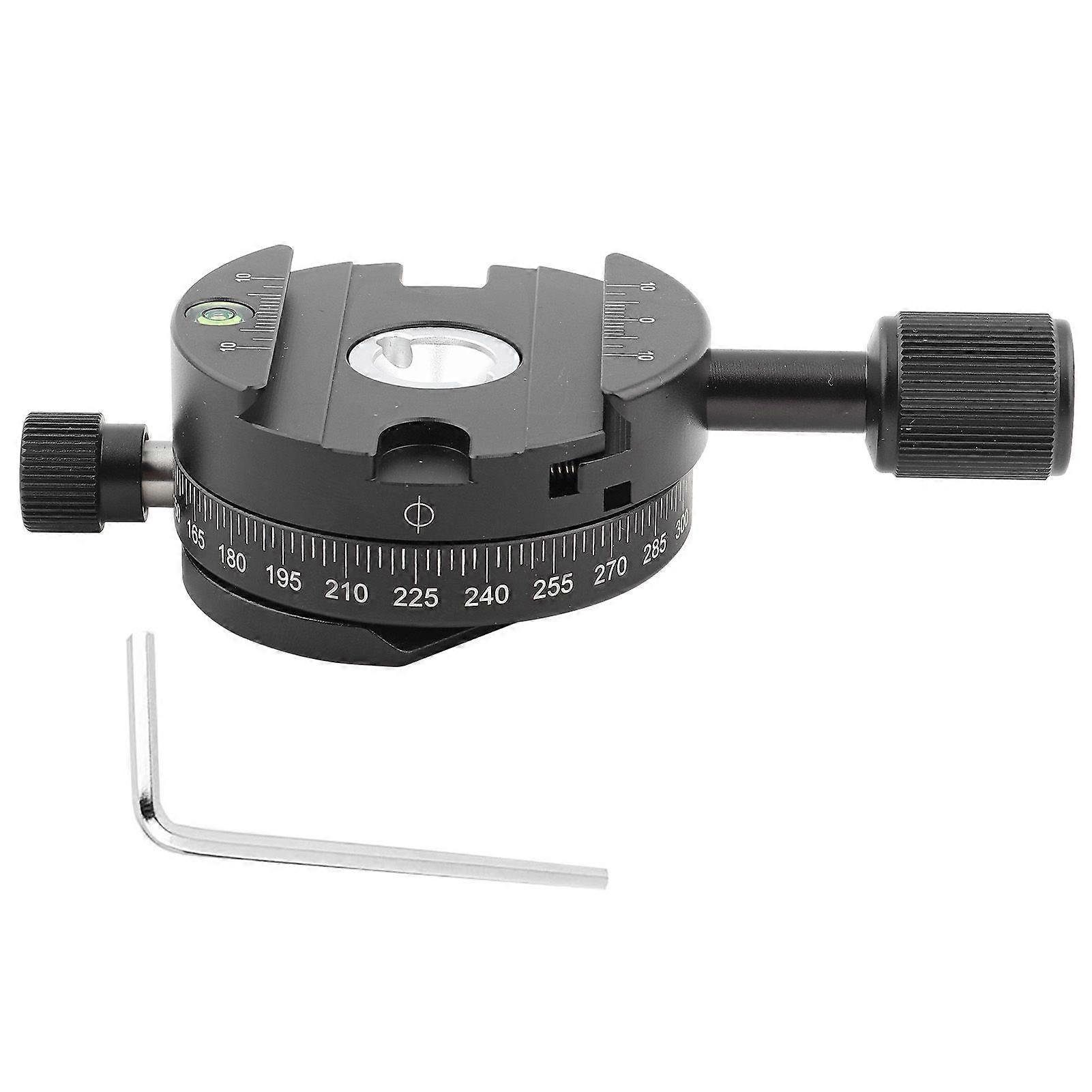 QJ01 Aluminum Alloy 360 Rotatable Panoramic Tripod Head with Scale Level for Arca Swiss Clamp