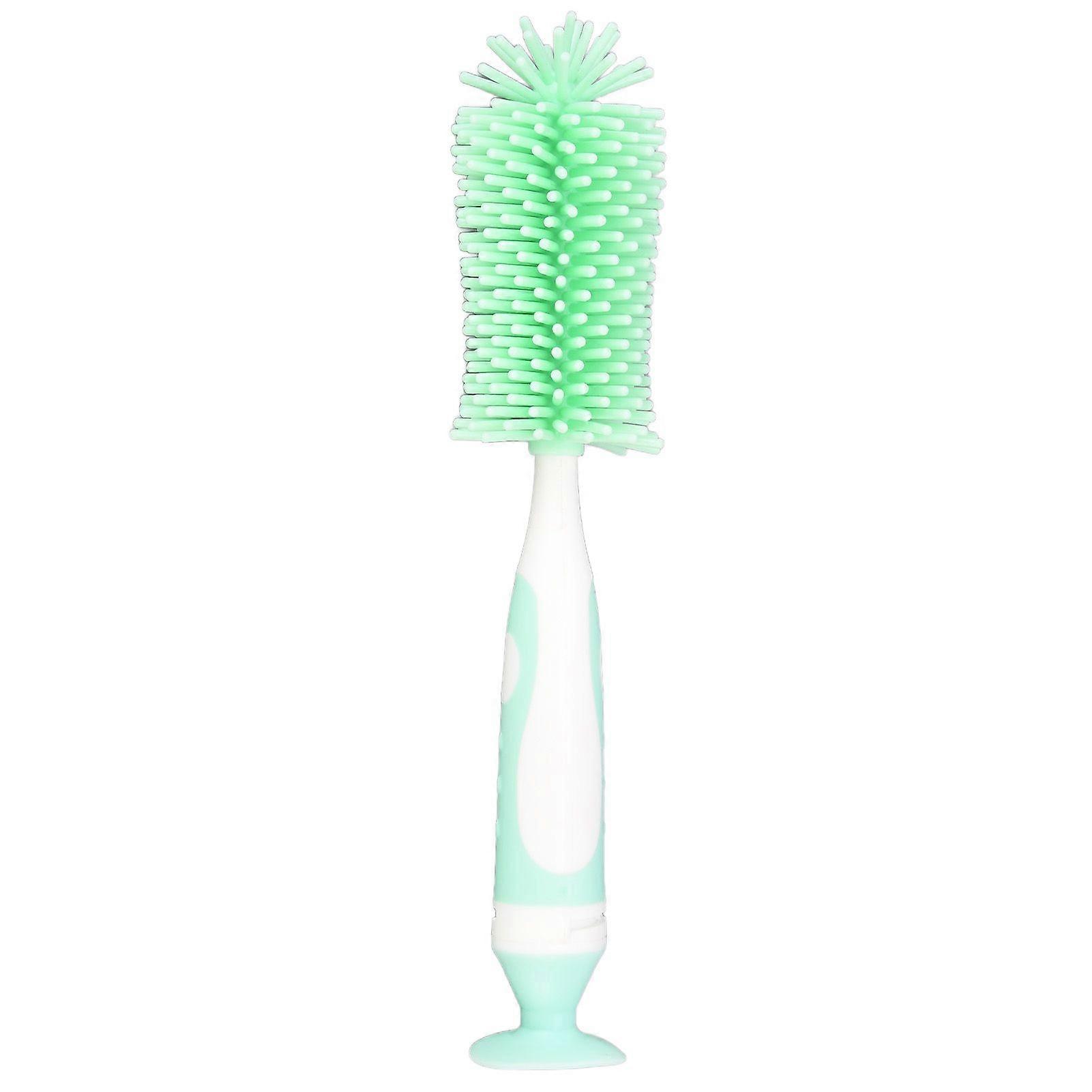 Baby Bottle Brush Water Silicone Milk Container Baby Bottle Cleaning Cleaner Brush for Baby BottlesGreen