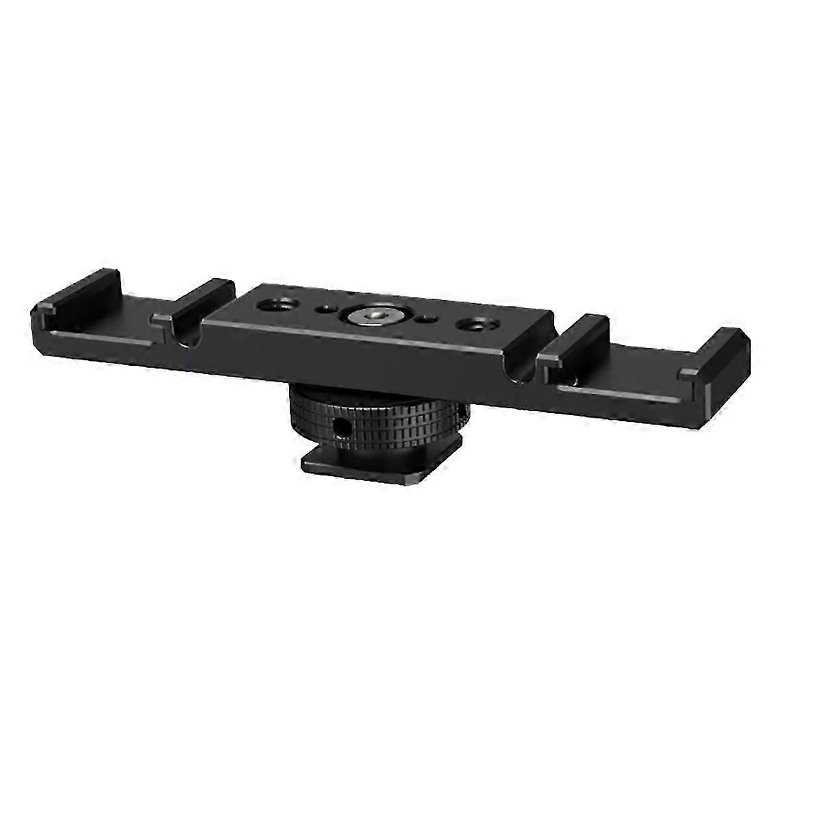 Dual Cold Shoe Mount Bracket 1/4 Arca for DSLR Camera LED Light Microphone Live Streaming Expansion Bar C