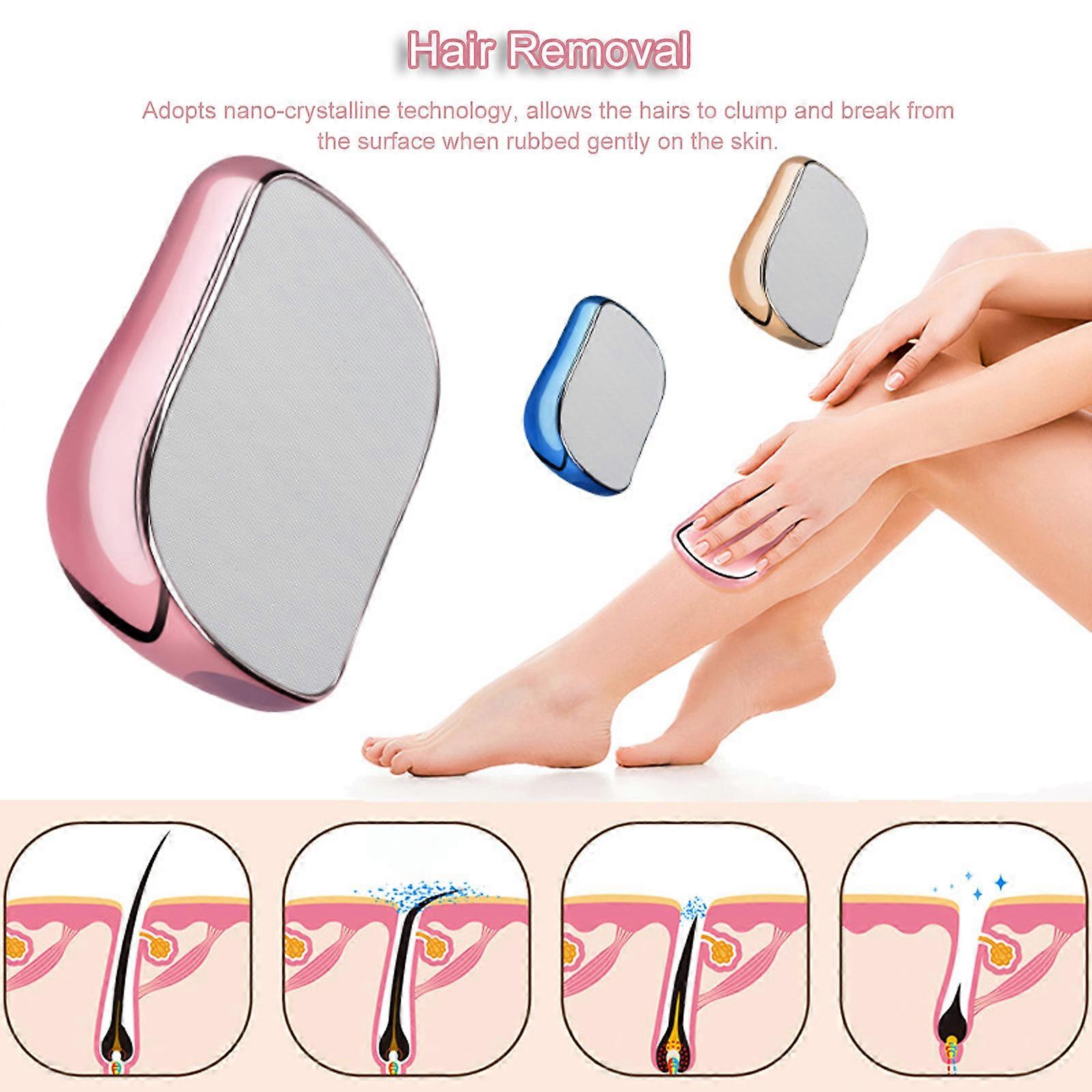 Portable Crystal Hair Eraser Painless Manual Hair Removal Skin Exfoliator Tool for Body Any Part
