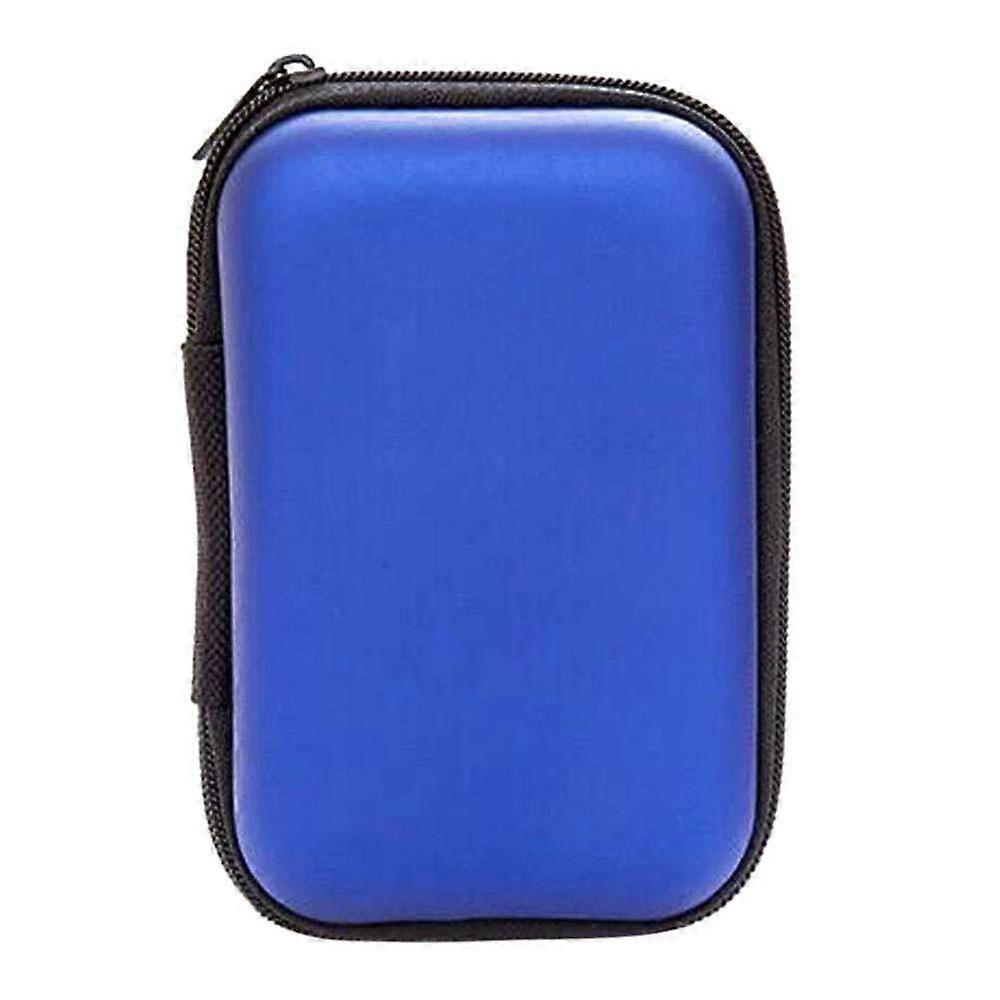 Hard Drive Case Portable Waterproof Shockproof USB Storage Shell Blue Carry Case For External Drive And Memory Cards