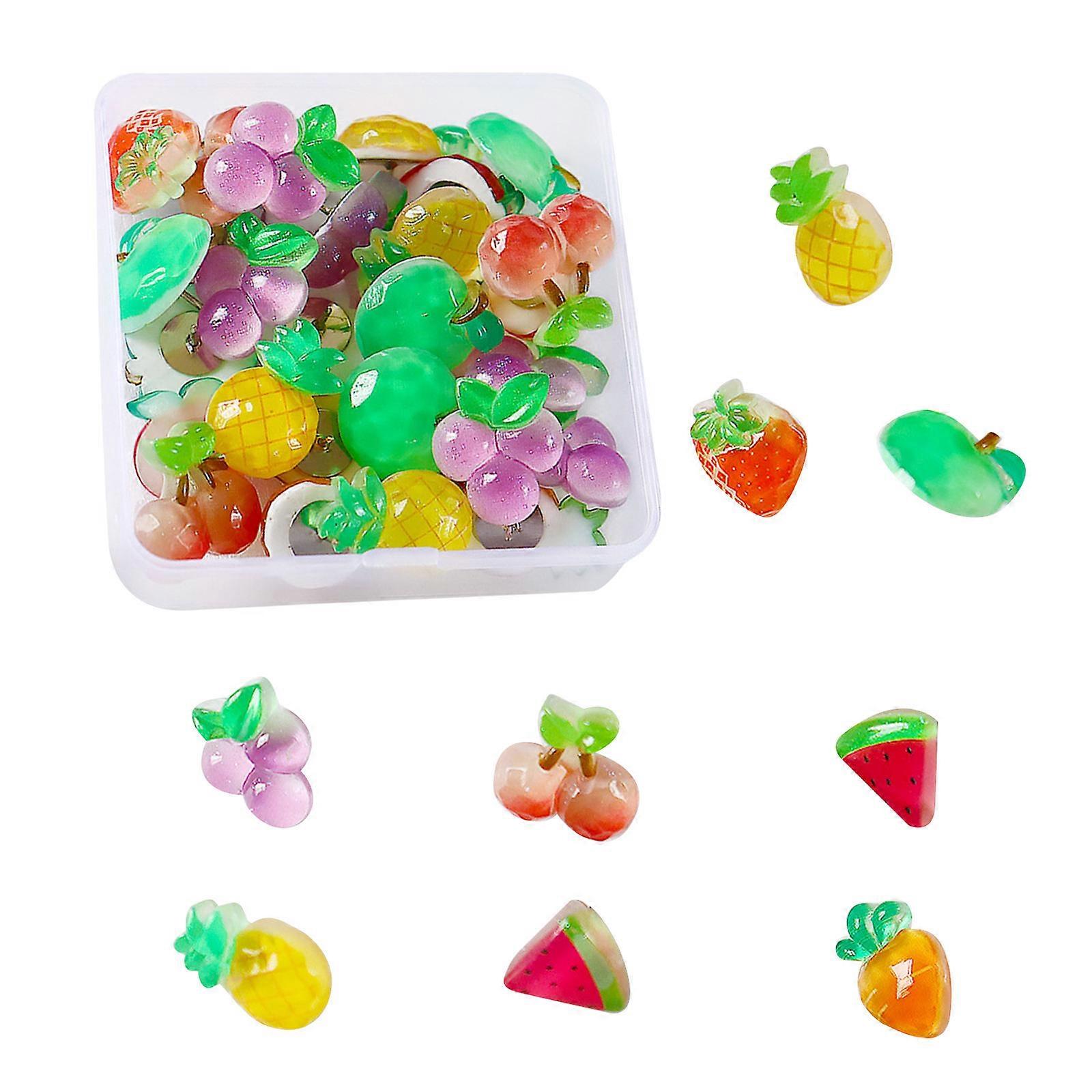 Decorative Thumb Tacks Fruit Shaped Push Pins for Home 150Pcs