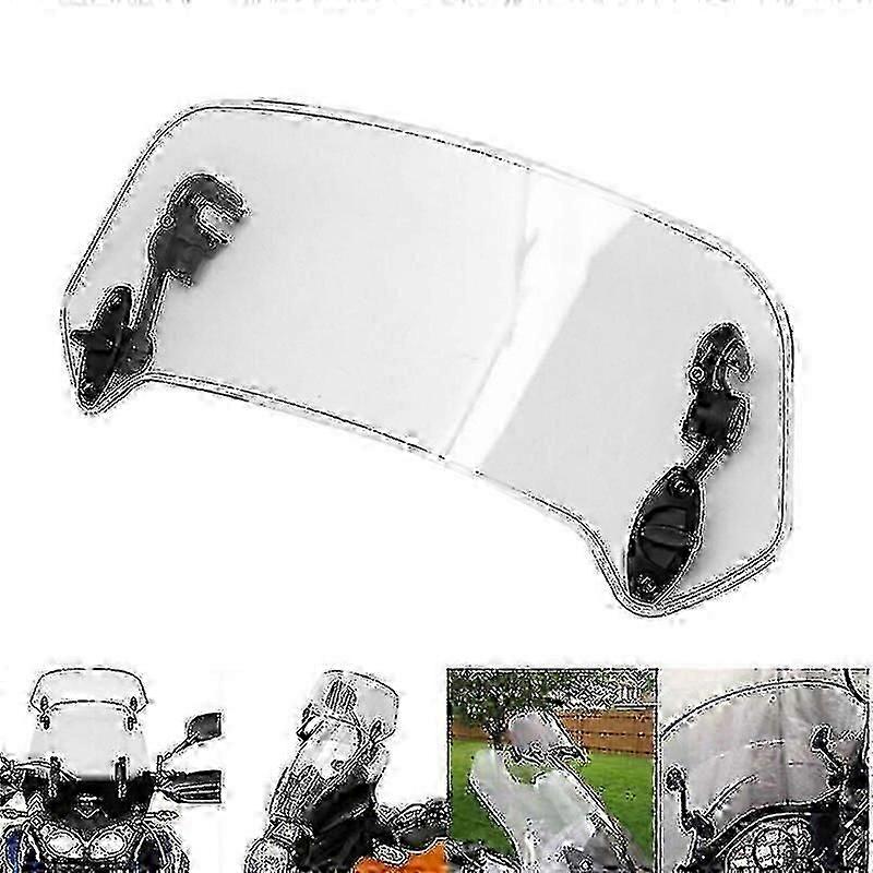Motorcycle Universal Clear Windshield Clamp-On Variable Windscreen Spoiler Extension For R1200GS F800GS For Tmax For BMW YamahaMotorcycle Neck Braces