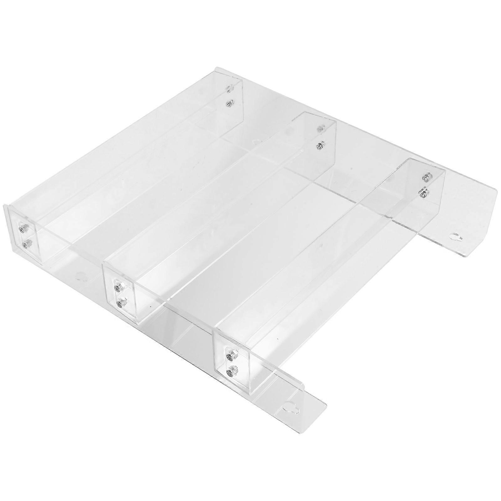 Display Rack Rectangular Holder for Convenience Stores Plastic Clear Wall Mounted 3 Layer 1Pcs