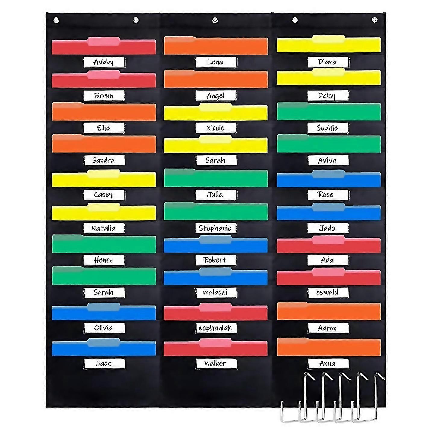 For 30 Pocket File Pocket Chart 42inch Wide X 47inch Tall Versatile Wall Hanging File Folder Organiz