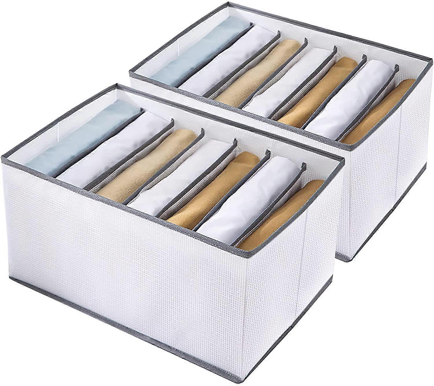 2 Pcs Clothes Drawer Organisers Thickened, 7 Grids Foldable Clothes