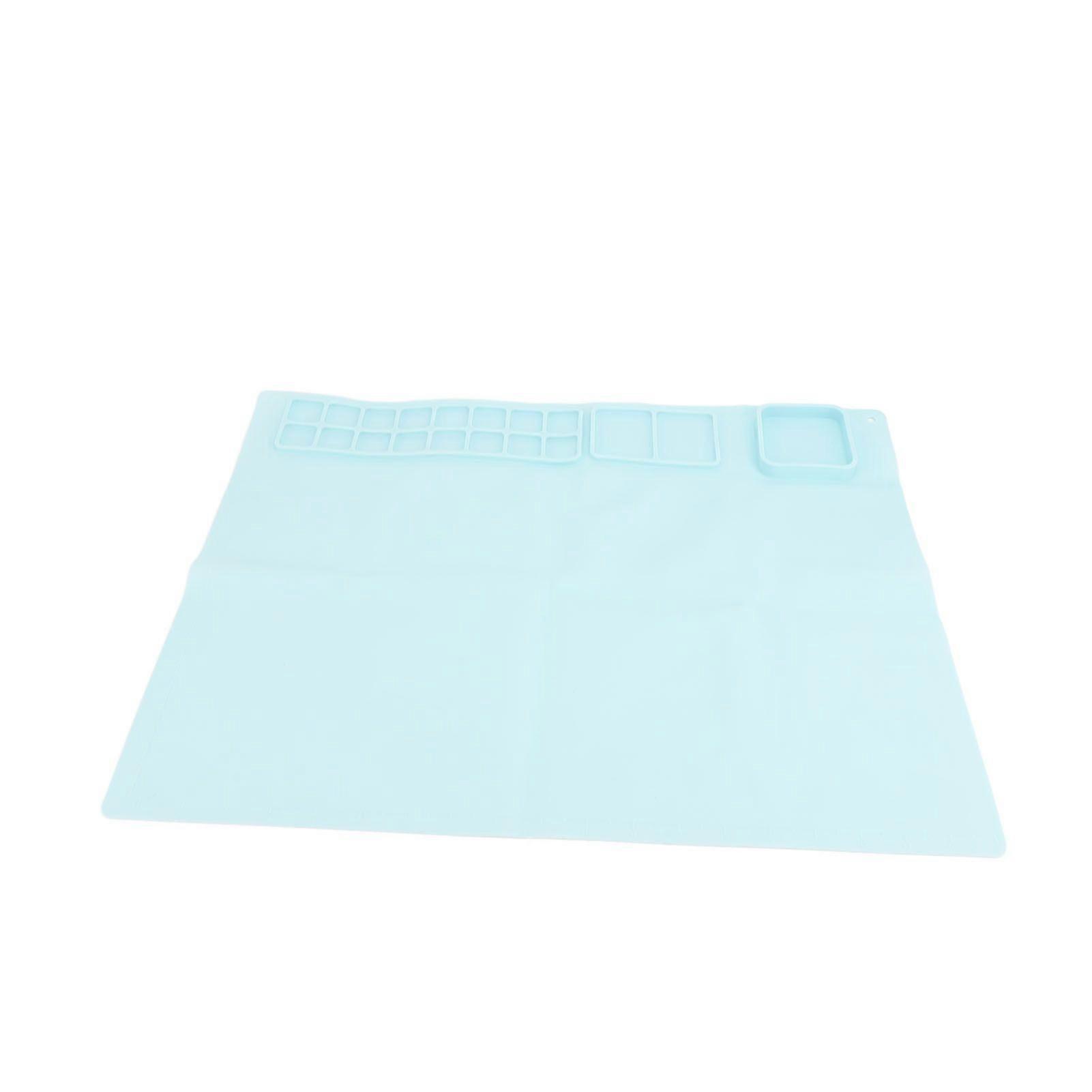 Silicone Painting Mat Kids Graffiti Foldable Large Set Multifunction with Cup Palettes Blue