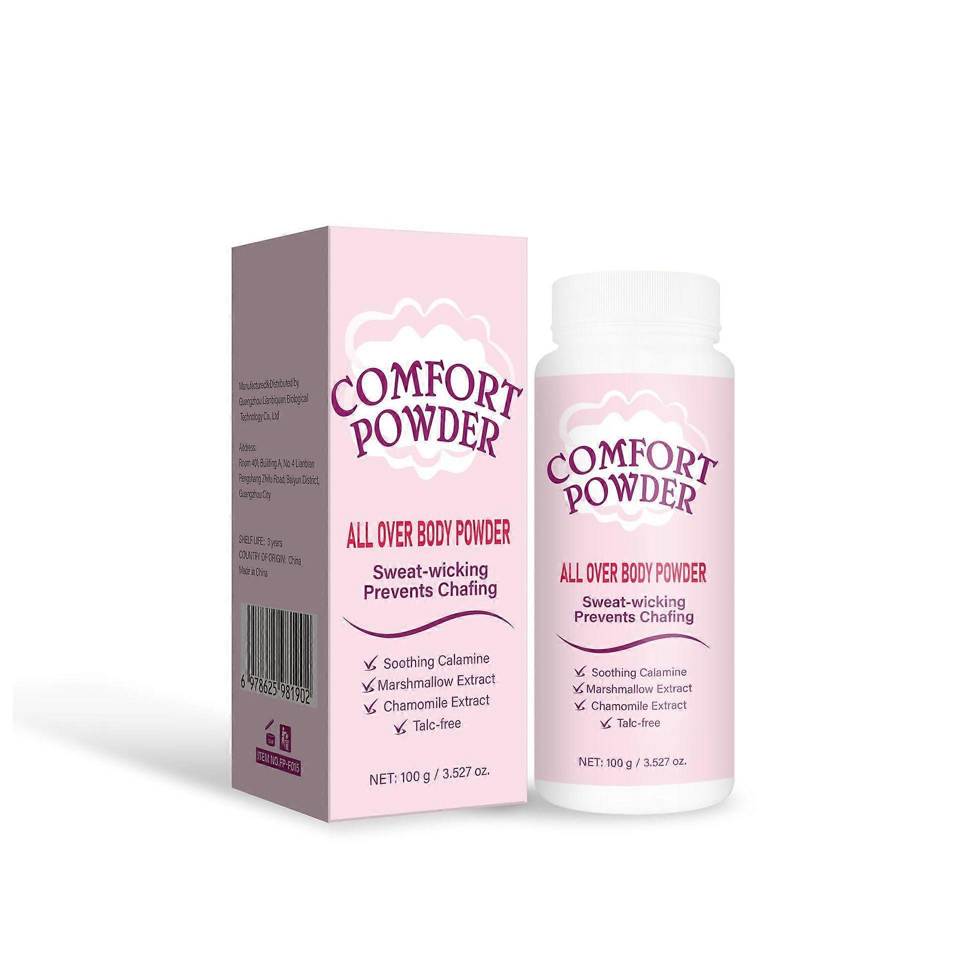 Comfort Powder - Talc Free Anti Chafe Body & Foot Dusting Powder Deodorant - Control Inner Thigh Chafing, Sweat & Chafing Relief, All Over Body Powder