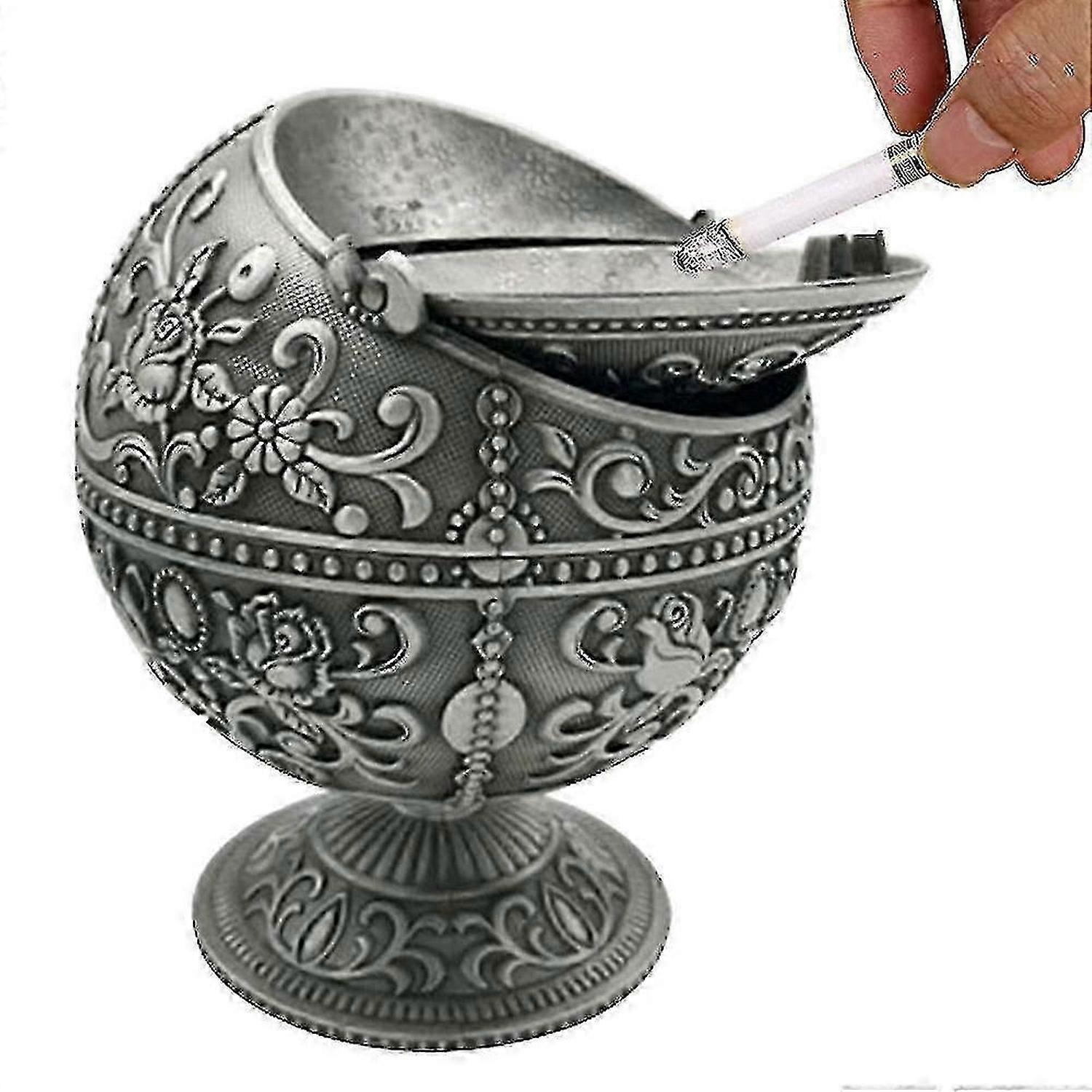 Retro Creativity Ashtray+lid For Ette Metal,portable