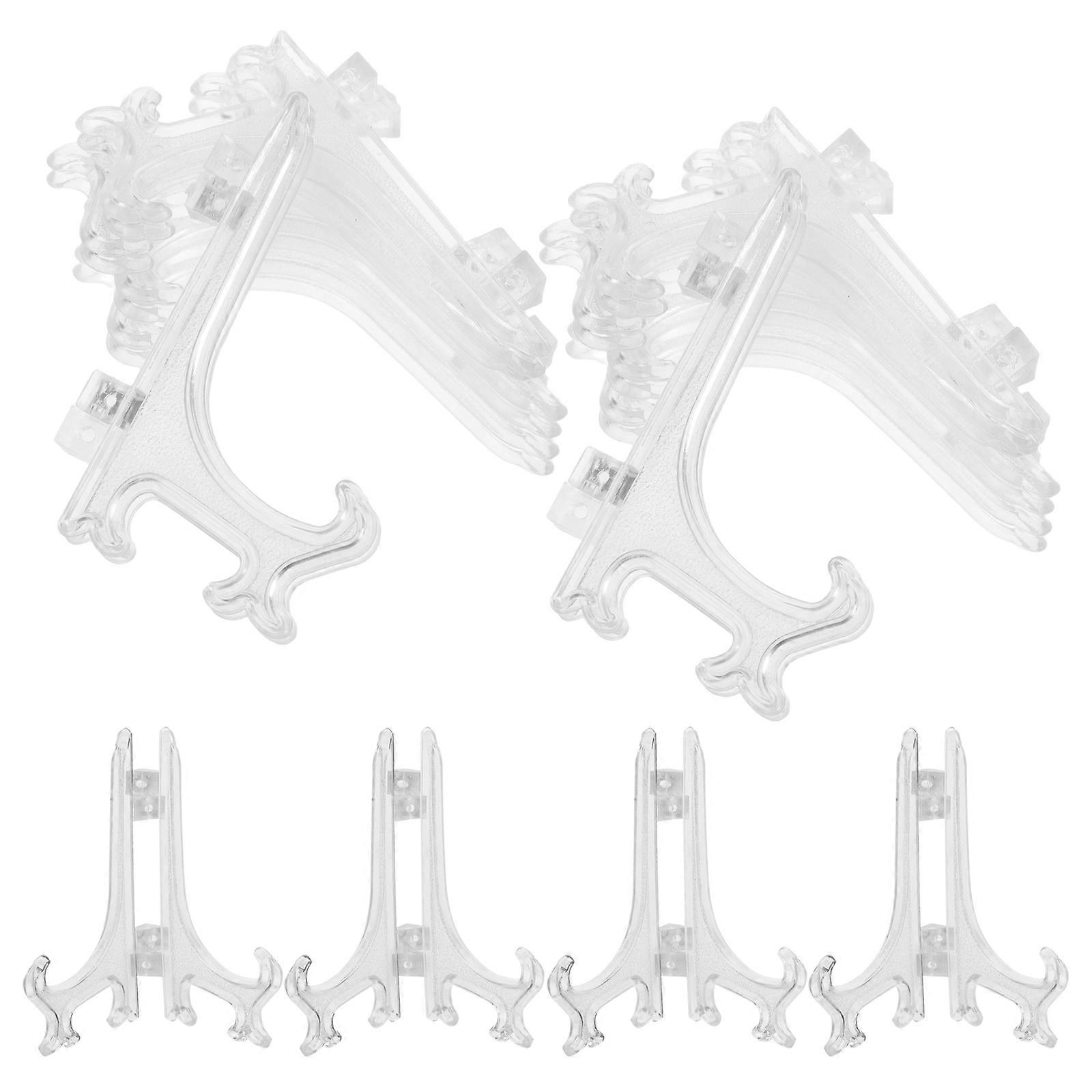 Clear Plate Holder Plastic Easel Stand for 200Pcs Art Displays
