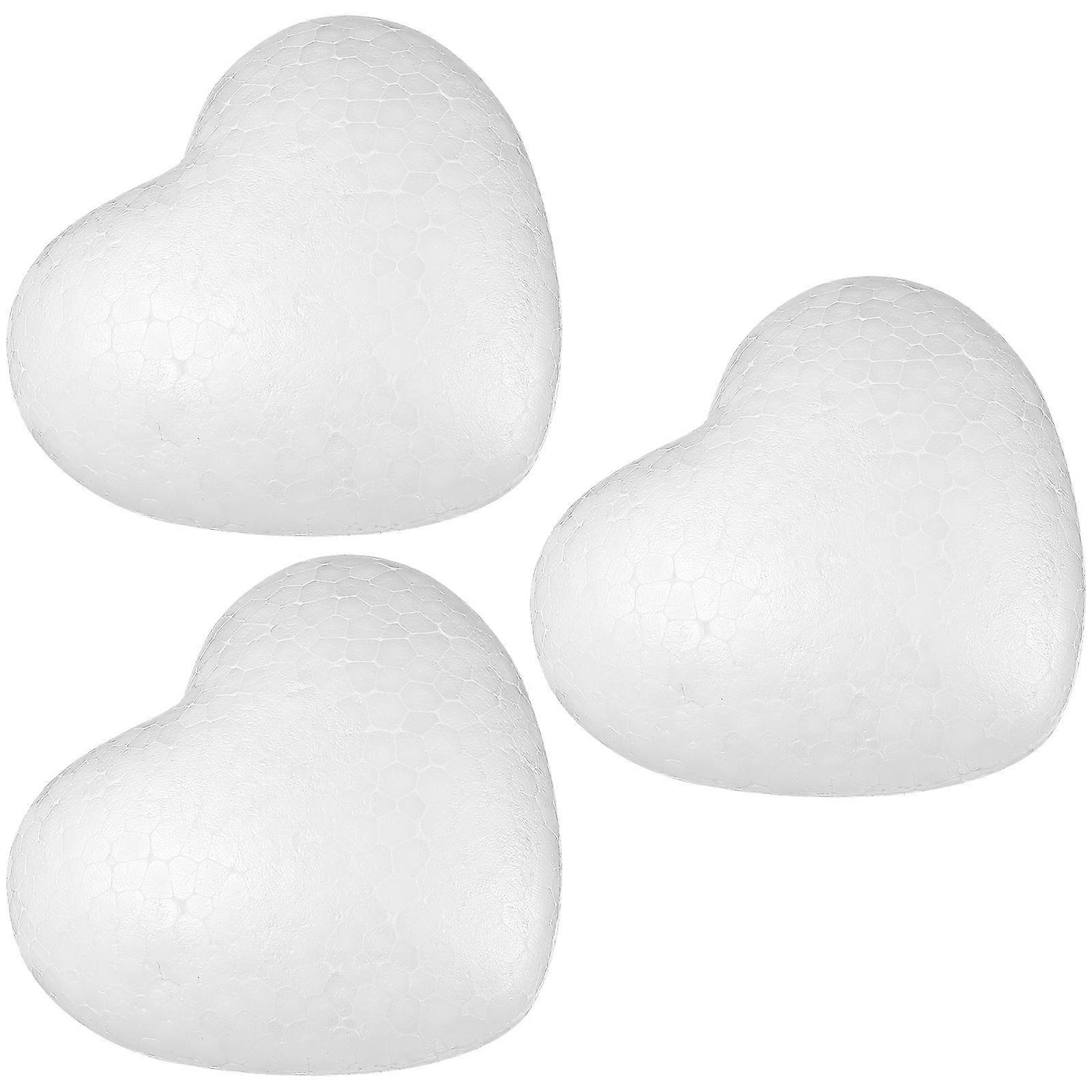 Heart-Shaped Foam Hearts Craft Balls for DIY Use 12Pcs White