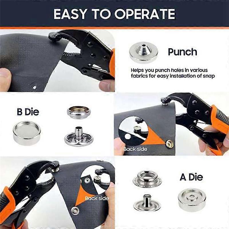 Snap Setter Tool Kit with 30 Sets Silver