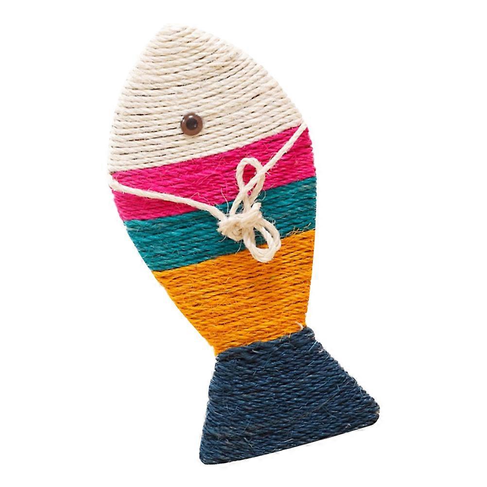 Cat Scratching Mat Creative Fish Shaped Toy For Cats Indoor Use 36x16cm Multi Sisal Durable Craftsmanship 1Pcs