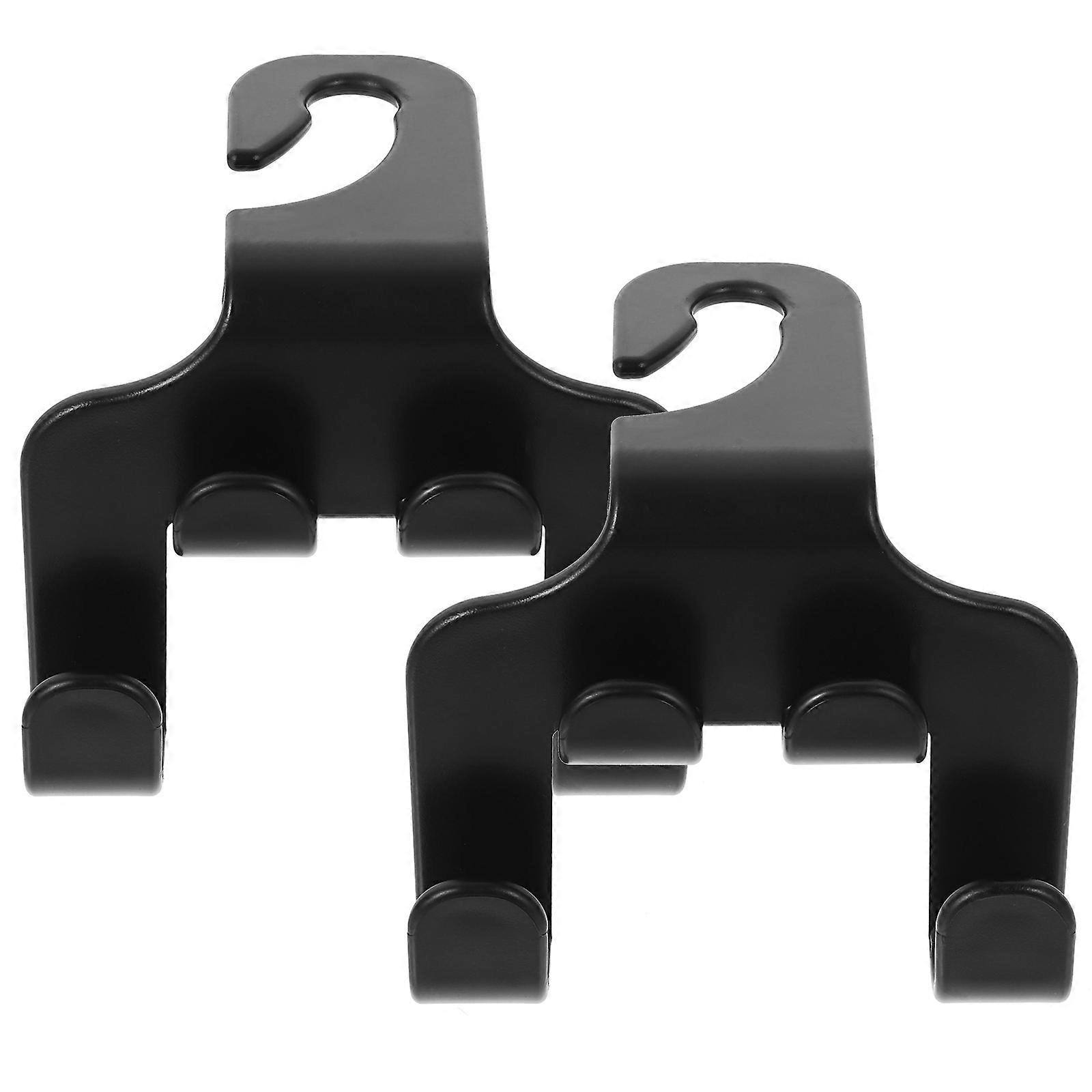 Car Hooks for Headrest Hanging 8Pcs Seat Storage Hooks Black ABS Material