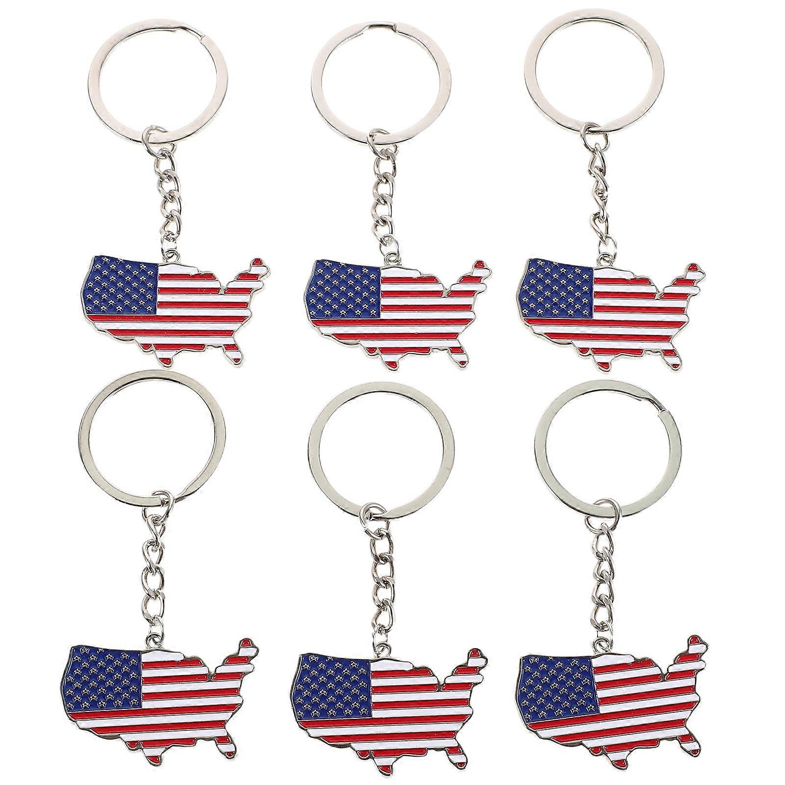 American Flag Keychains Usa Map Keychain for 18Pcs