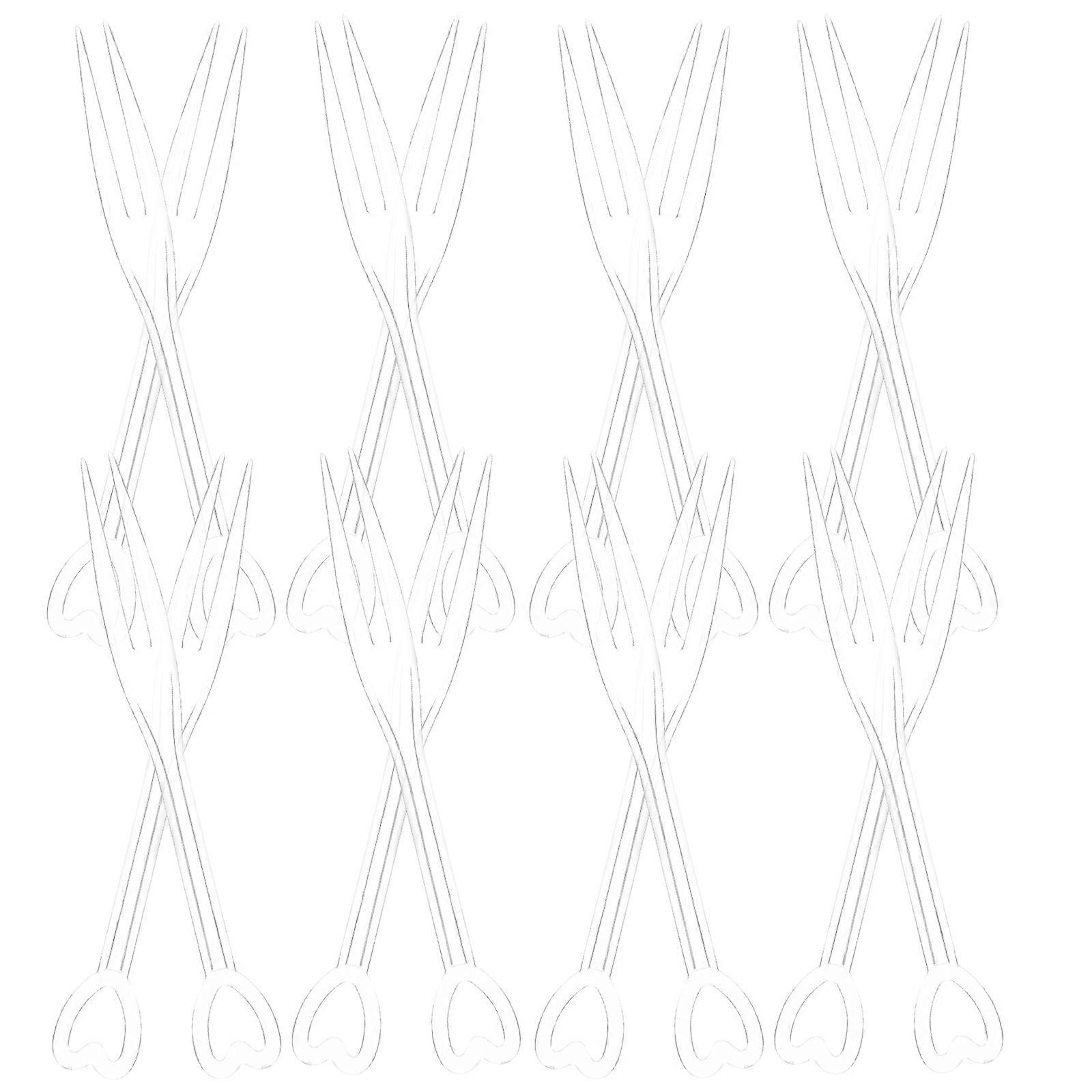 Heart-Shaped 500Pcs Set Transparent Fruit Forks For Food Serving And Catering 9X0.5X0.2Cm Designed For