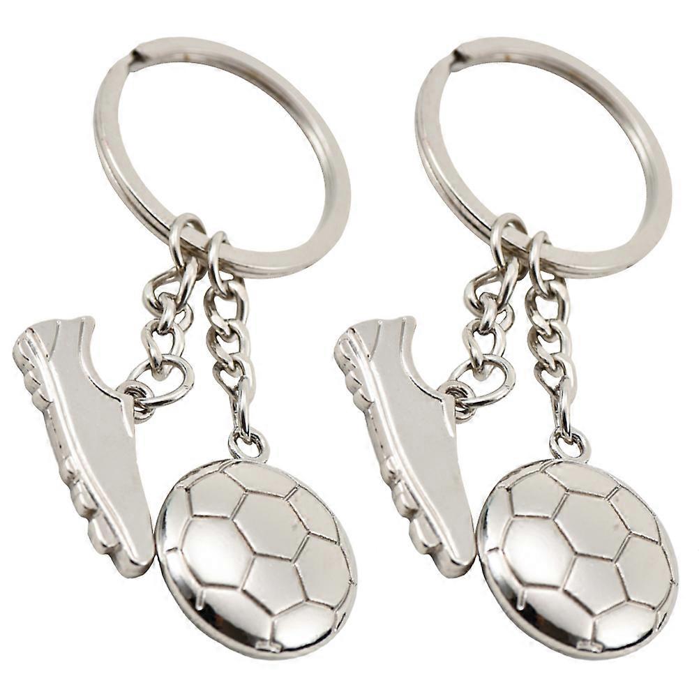 Chic Football Boot Keychain Pendant 4 Pcs For Backpack Daily Use Stylish Silver Metal Decoration