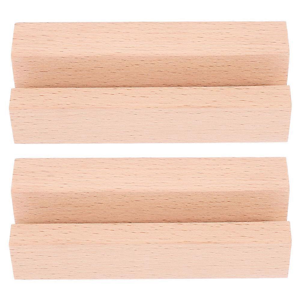 Minimalist Wooden Memo Paper Holder Stand For Desk Organization Light Brown 8 Pcs Suitable For Displaying Photos Cards And Calendars