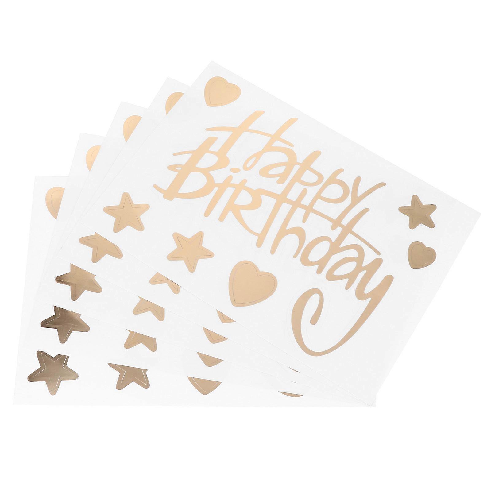10 Pcs Birthday Party Balloon Stickers Removable Decor For Walls Windows Golden Color Suitable For Various Occasions