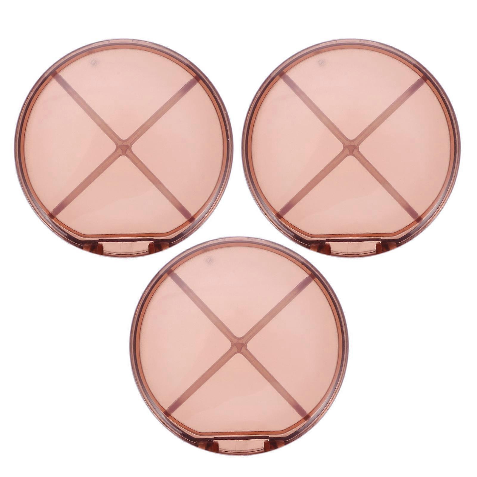 Daily Travel Medicine Storage Container for Storage Plastic Flip Lid 3Pcs