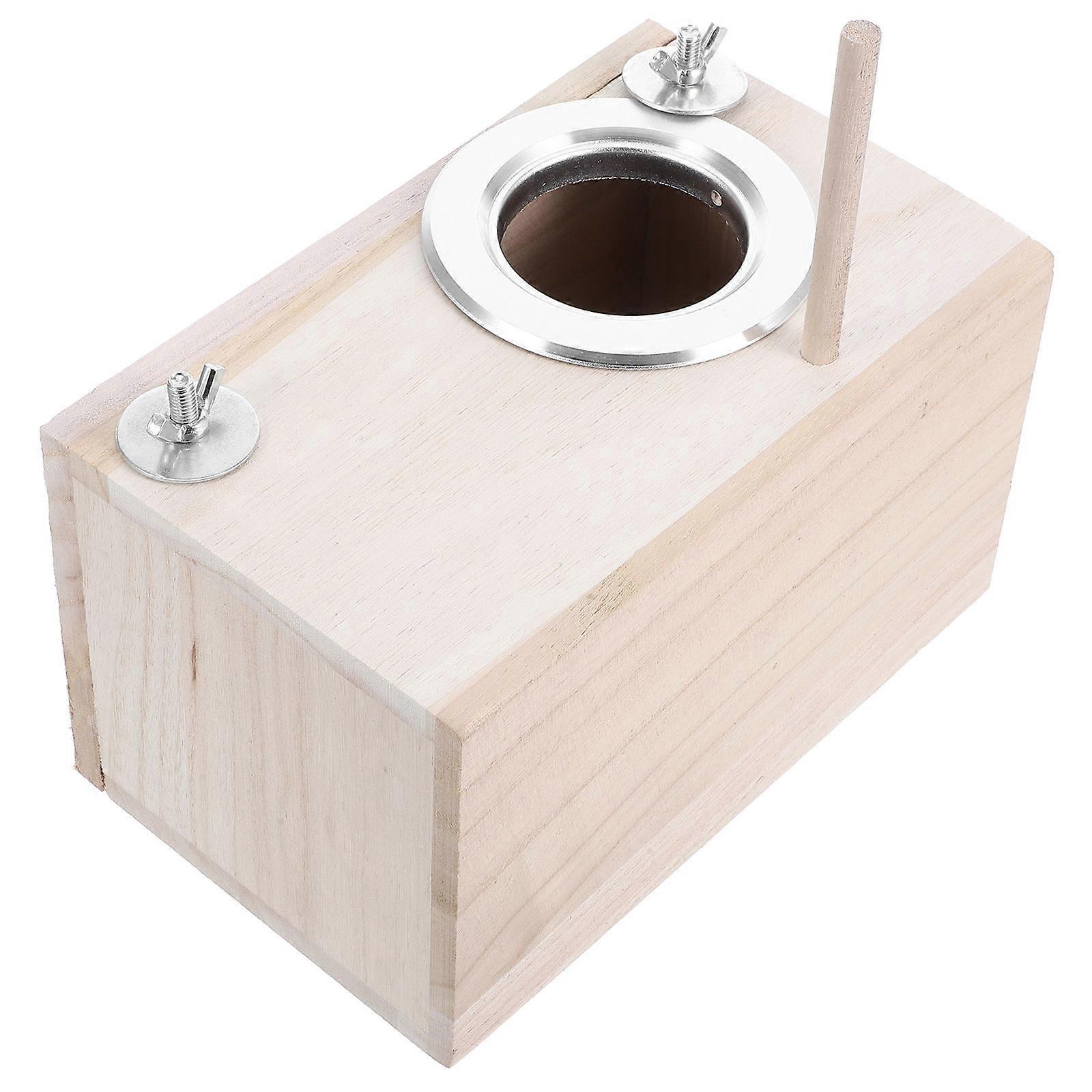 Parakeet Nest Box for Bird Breeding 4Pcs Wood Cage House with Perch