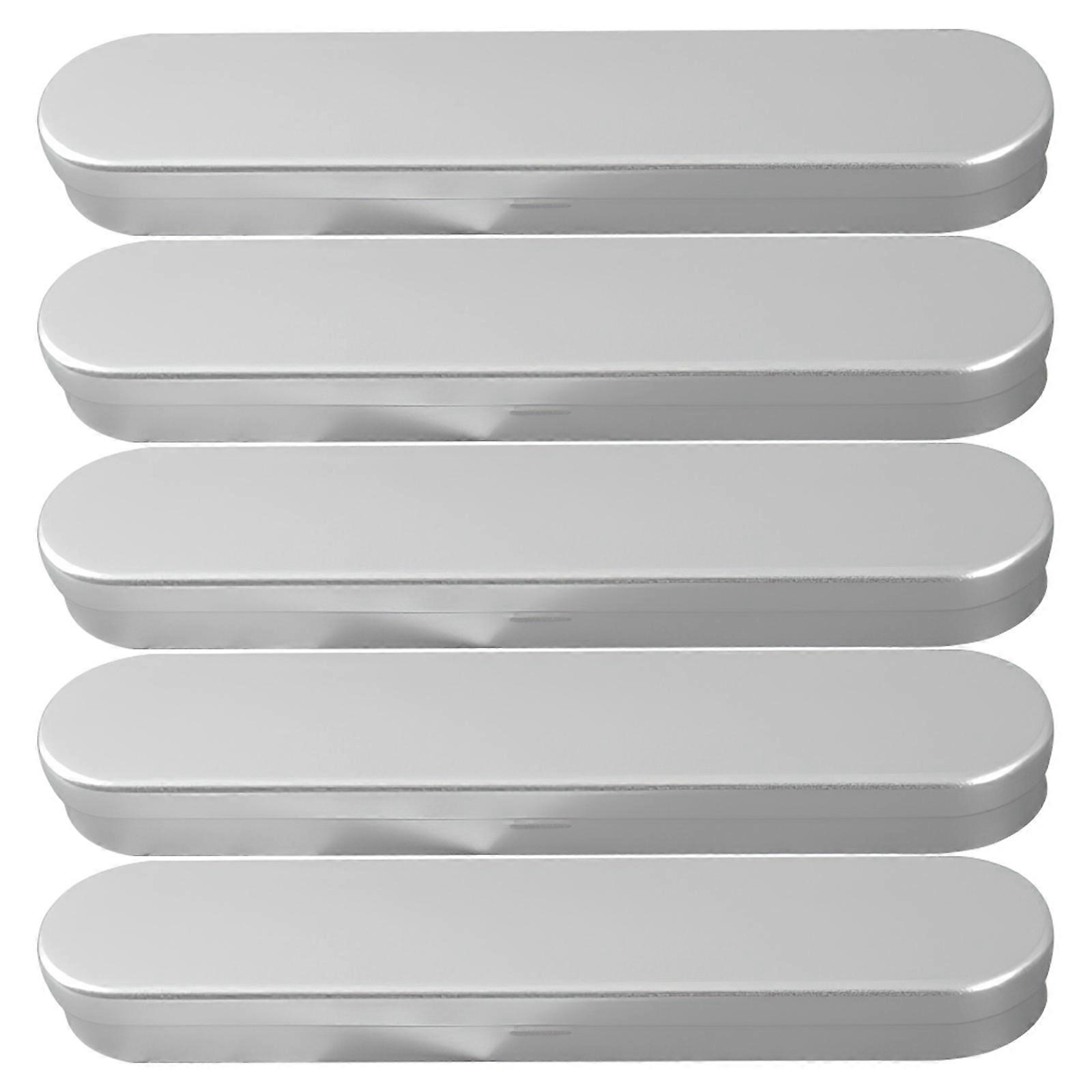 Silver Pen Wrapping Case Tinplate Metal Box for Storage 10Pcs