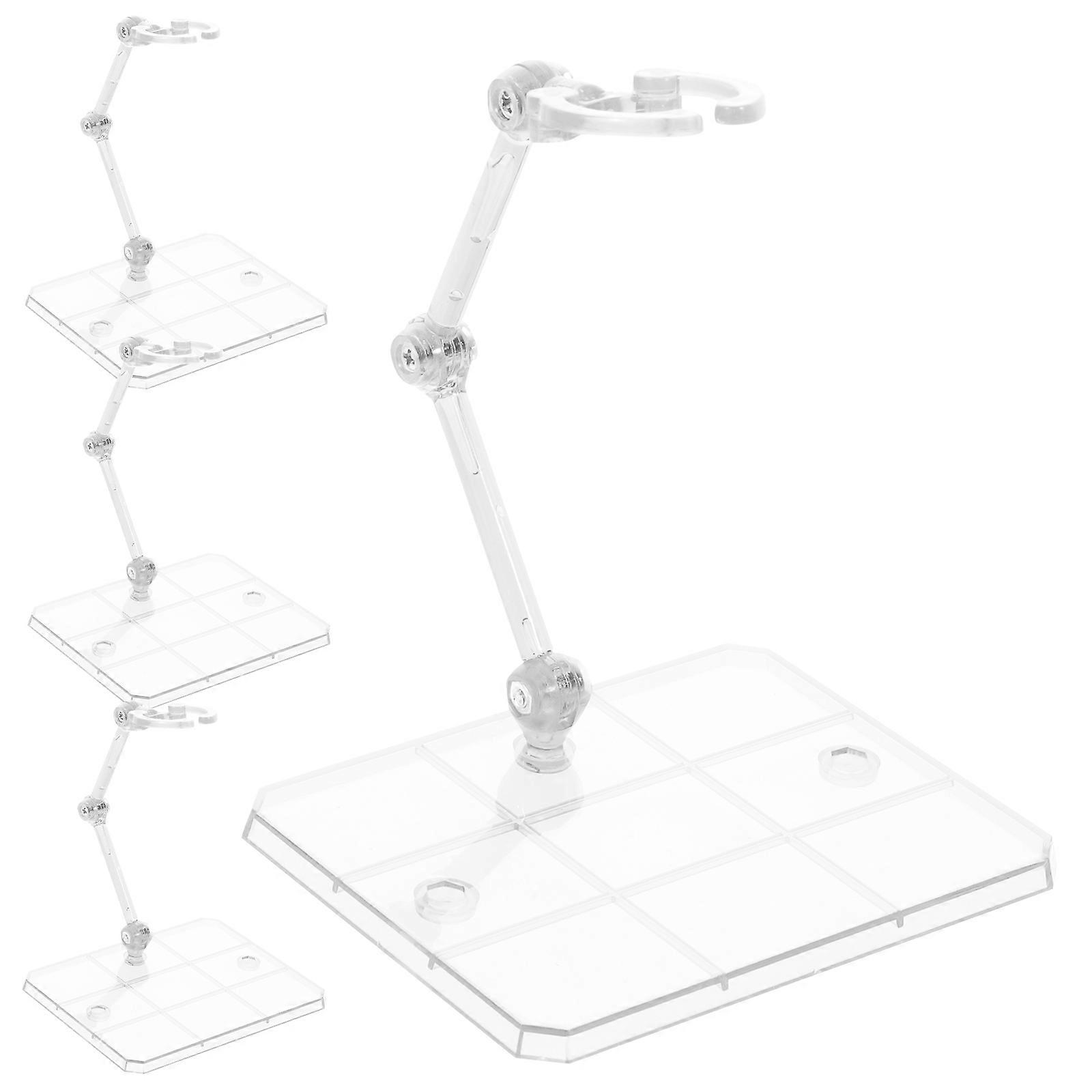 Transparent Plastic Action Figure Holder Adjustable Display Stand for 8Pcs