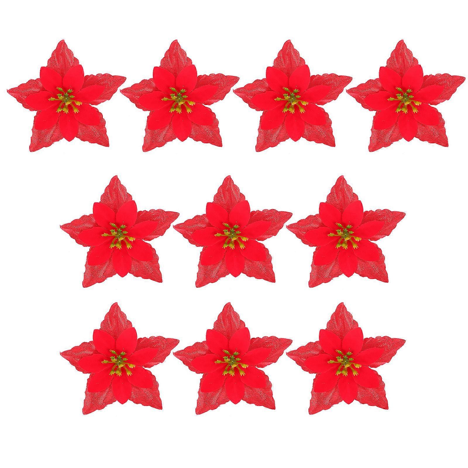Művirág Karácsonyfa Dekoráció 10 db Piros