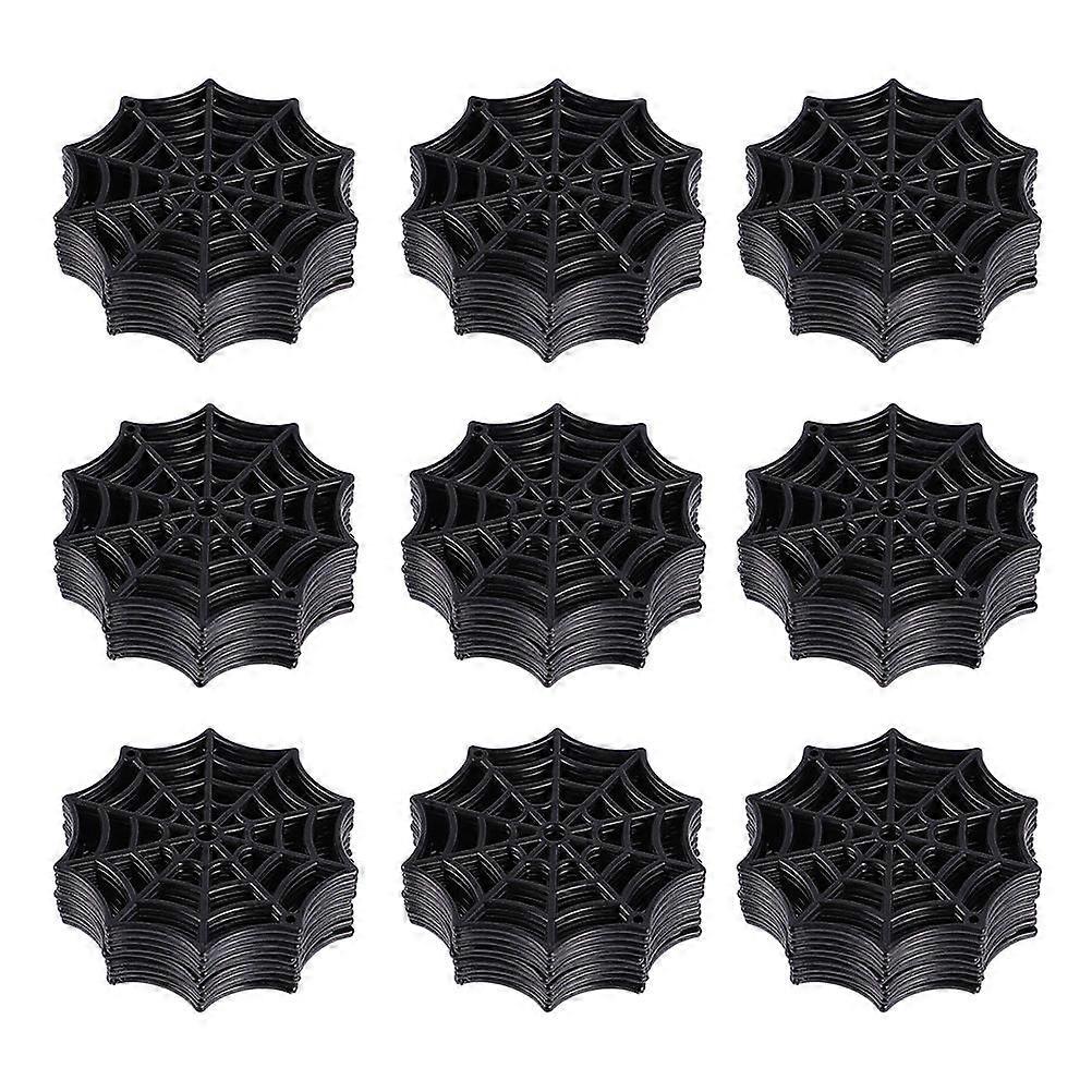 Halloween Party Cobweb Plastic Spider Web for Decor 300Pcs Black
