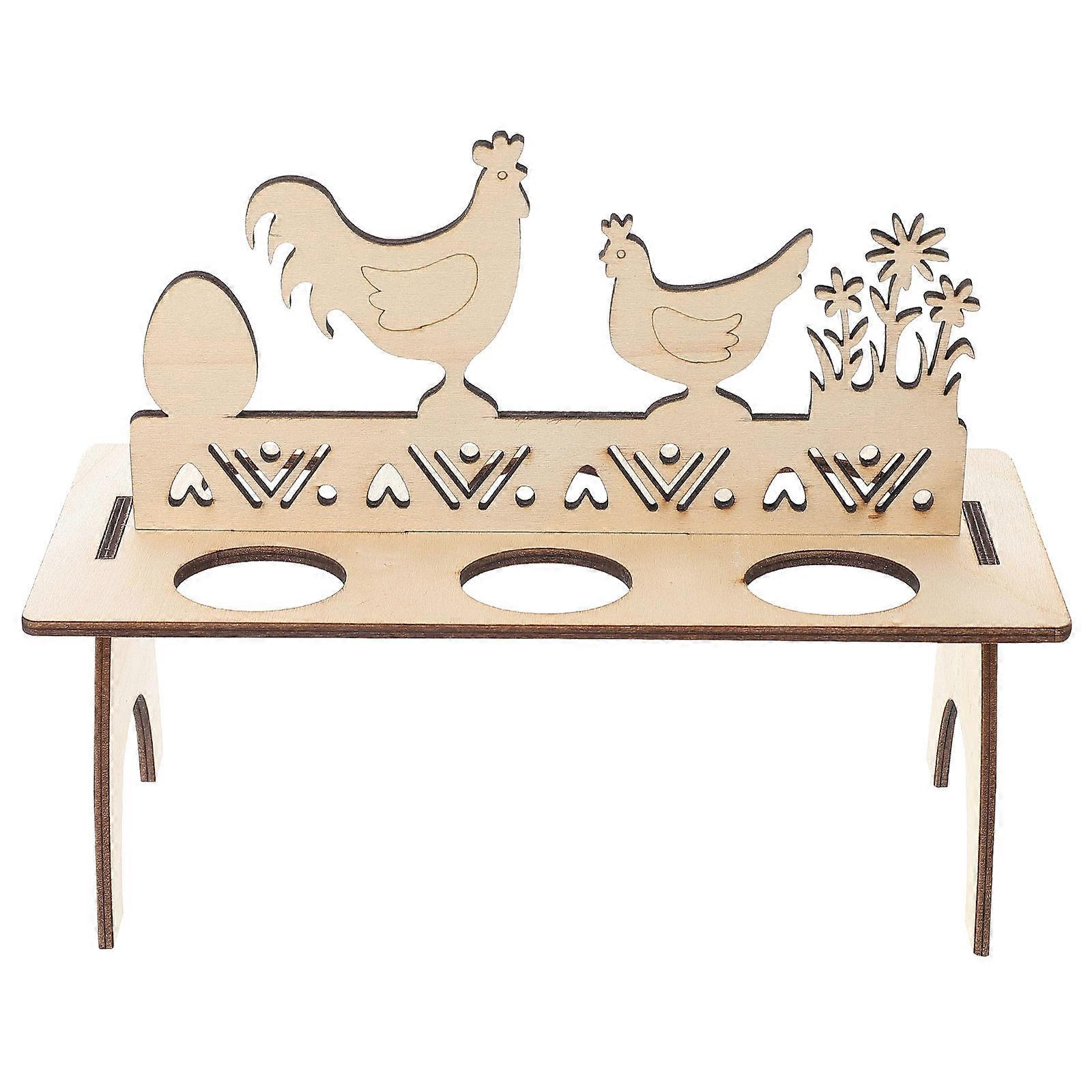 Wooden Craft Egg Rack Easter Decoration for Decor Easter Egg Holder 1Pcs