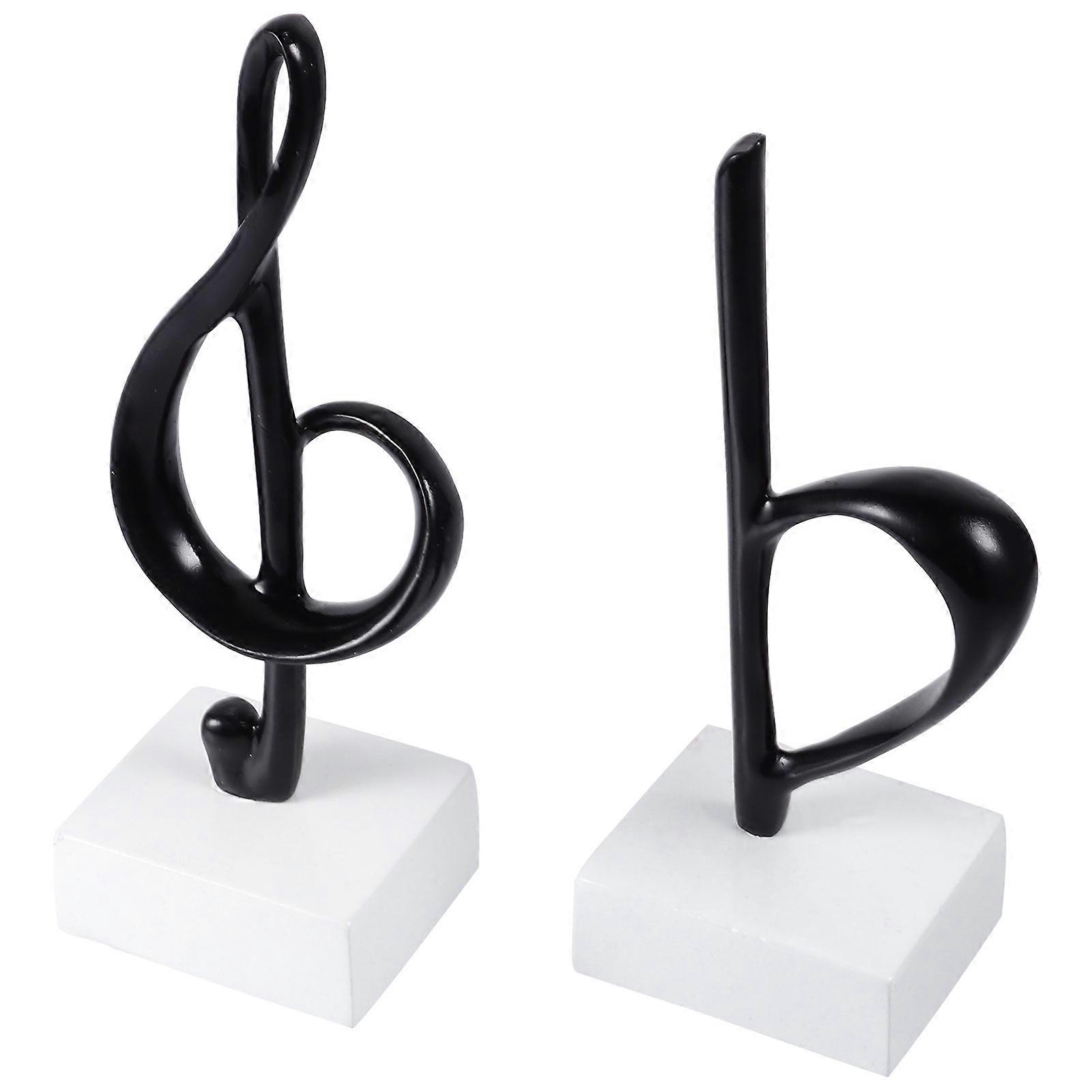 Chic Musical Notes Decorative Statue Home Ornament 2Pcs