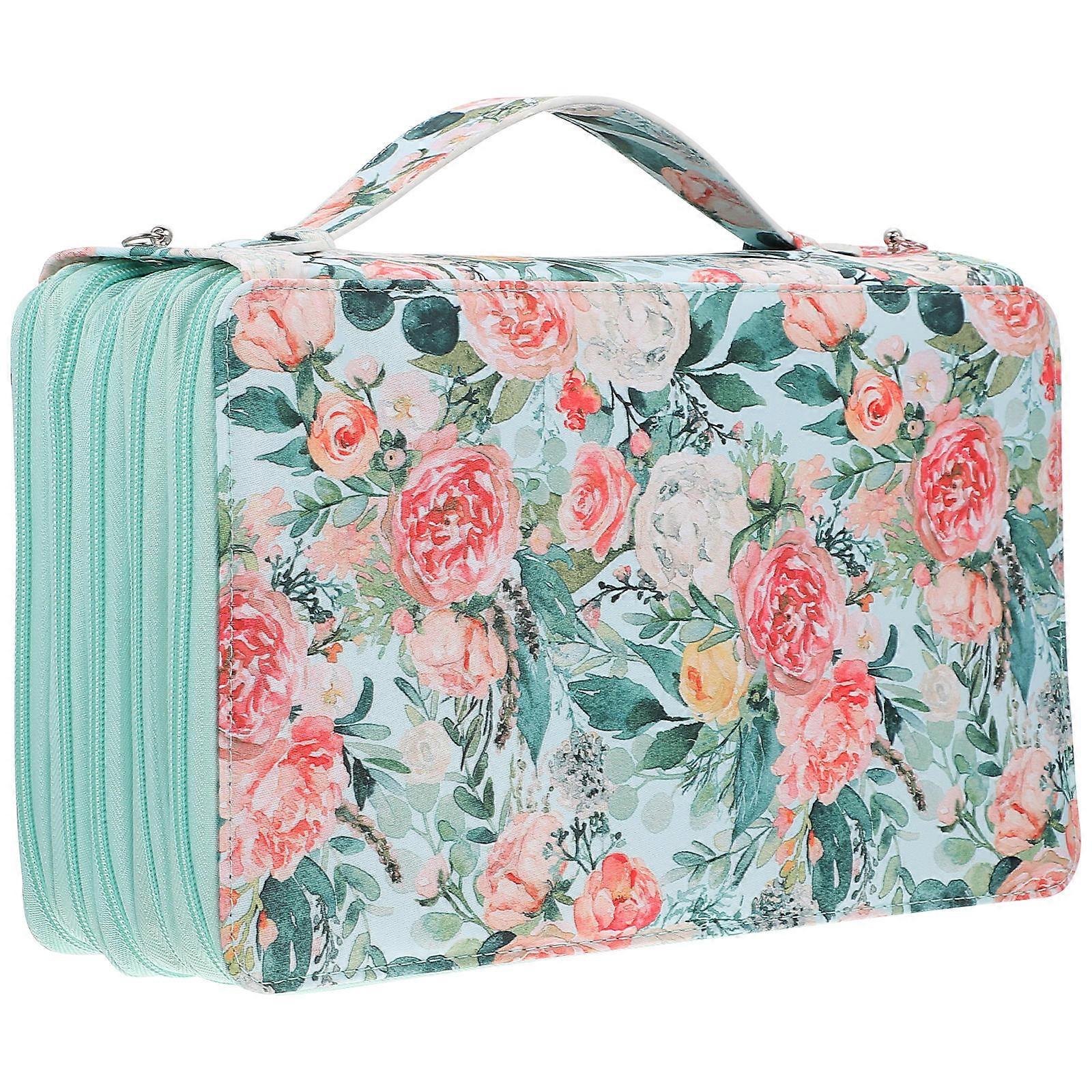 Practical Design Multi-Compartment Pen Bag In Green For School And Office Use 1Pack